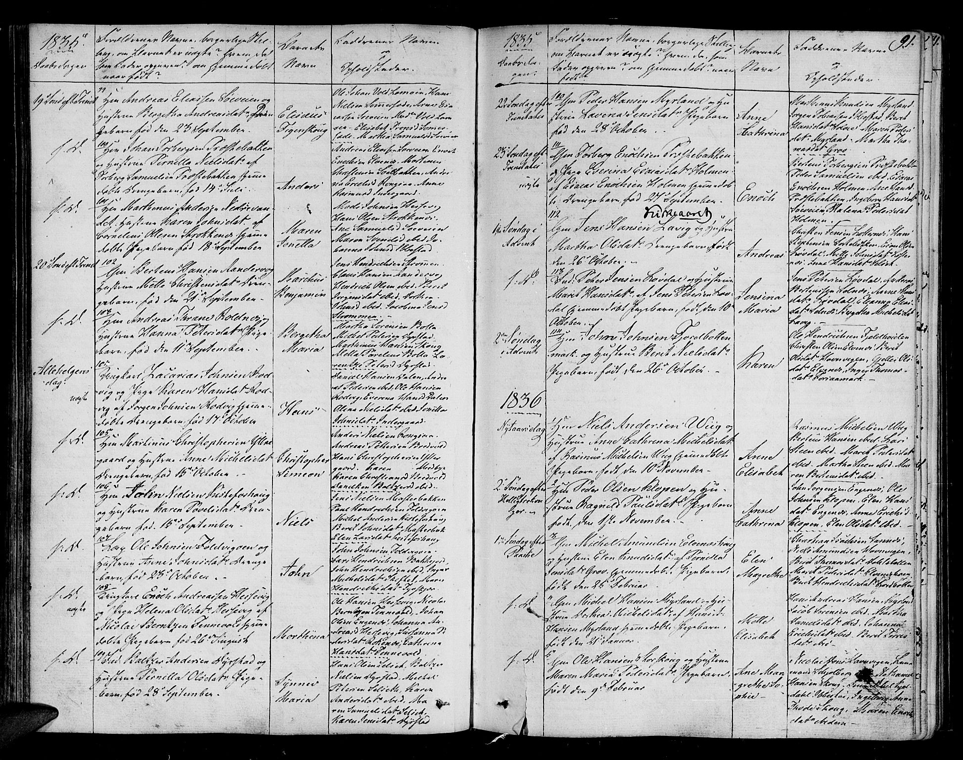 Ibestad sokneprestembete, SATØ/S-0077/H/Ha/Haa/L0005kirke: Parish register (official) no. 5, 1825-1836, p. 91