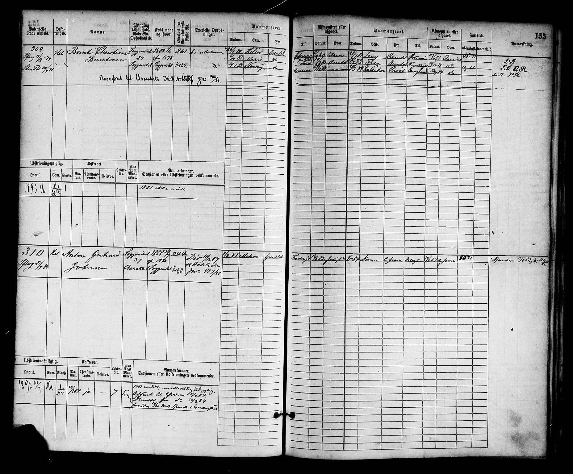 Sogndal mønstringskrets, SAK/2031-0020/F/Fb/L0001: Hovedrulle nr. 1-382, P-2, 1870-1889, p. 167