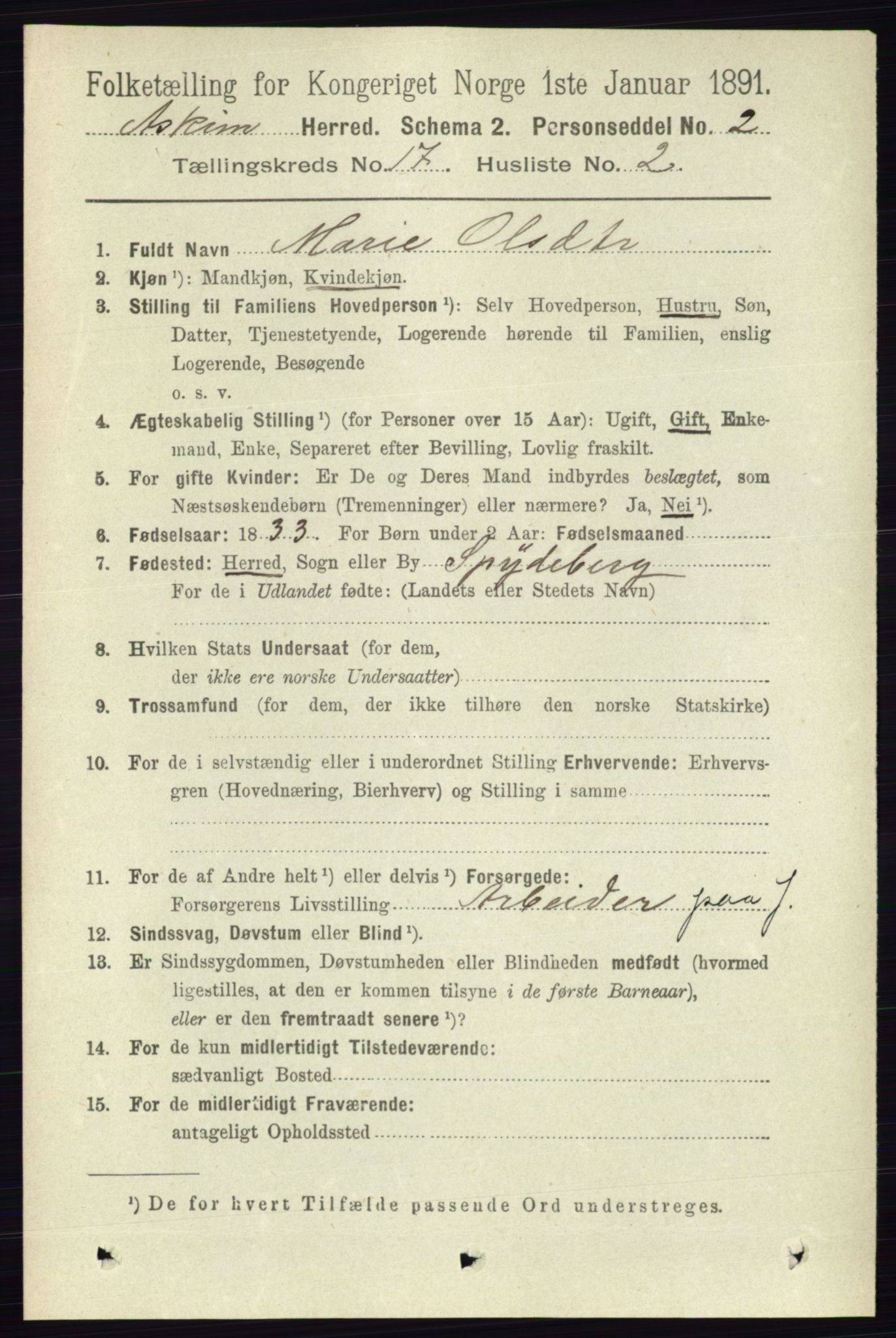 RA, 1891 census for 0124 Askim, 1891, p. 2862