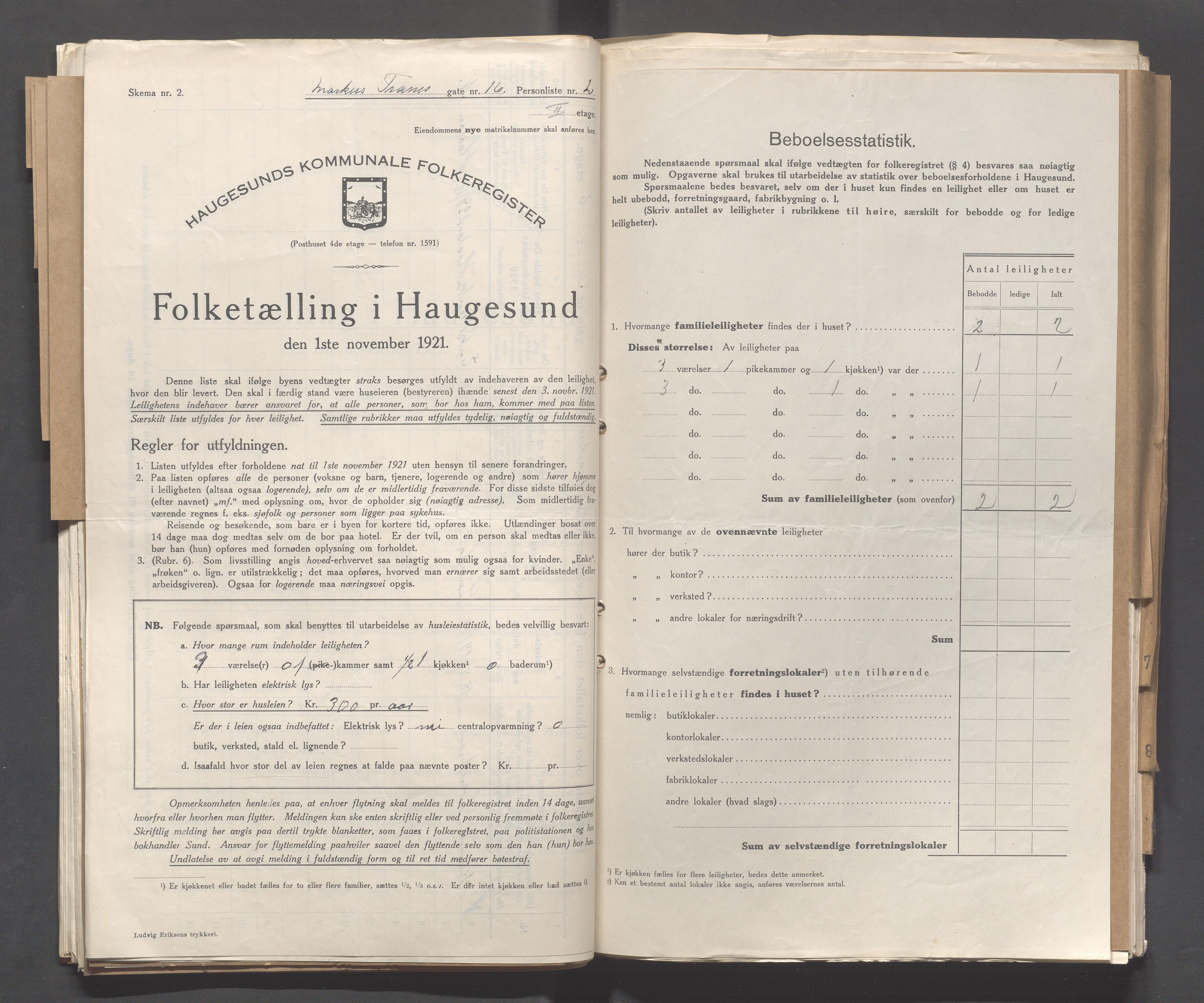 IKAR, Local census 1.11.1921 for Haugesund, 1921, p. 3063