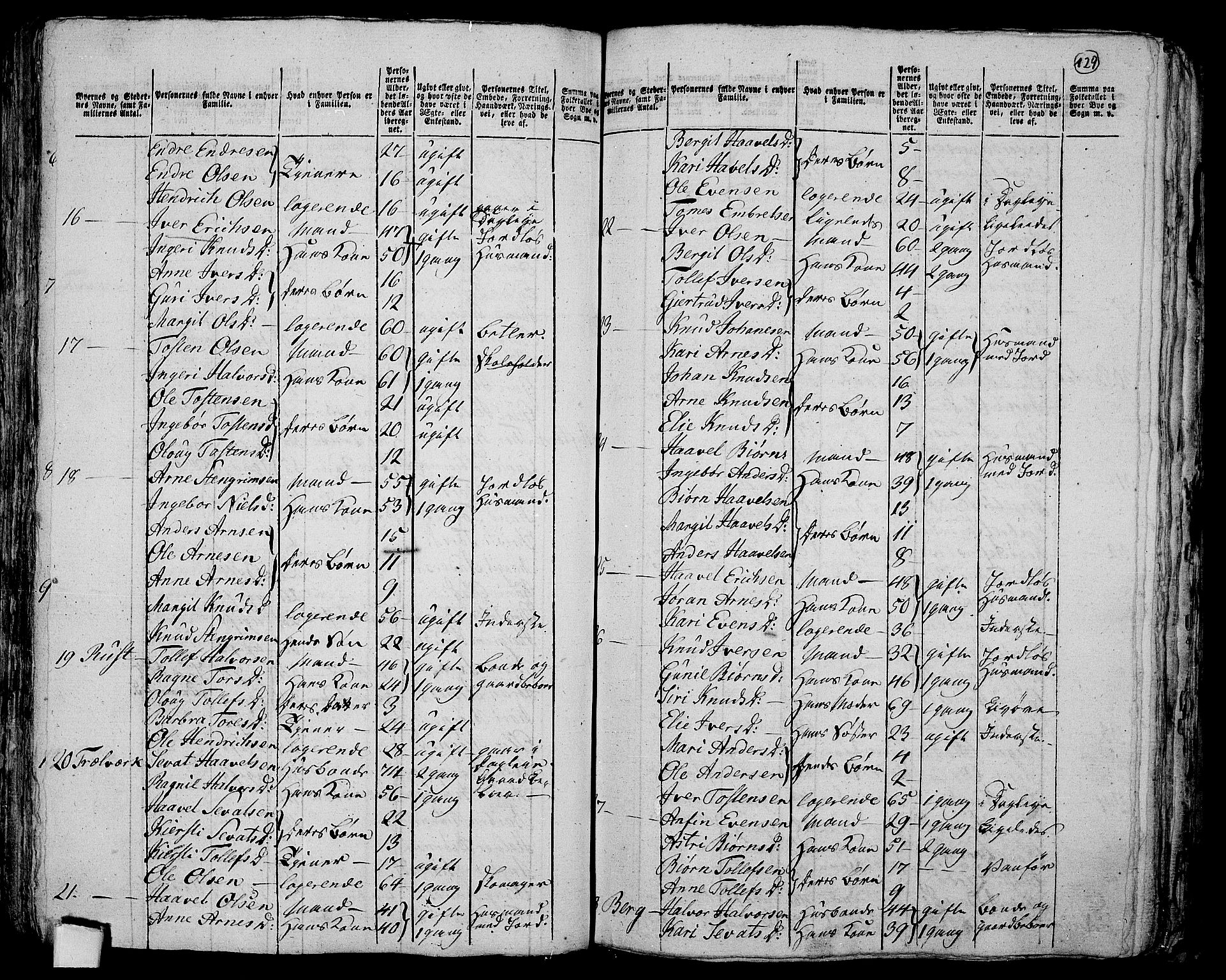 RA, 1801 census for 0616P Nes, 1801, p. 128b-129a