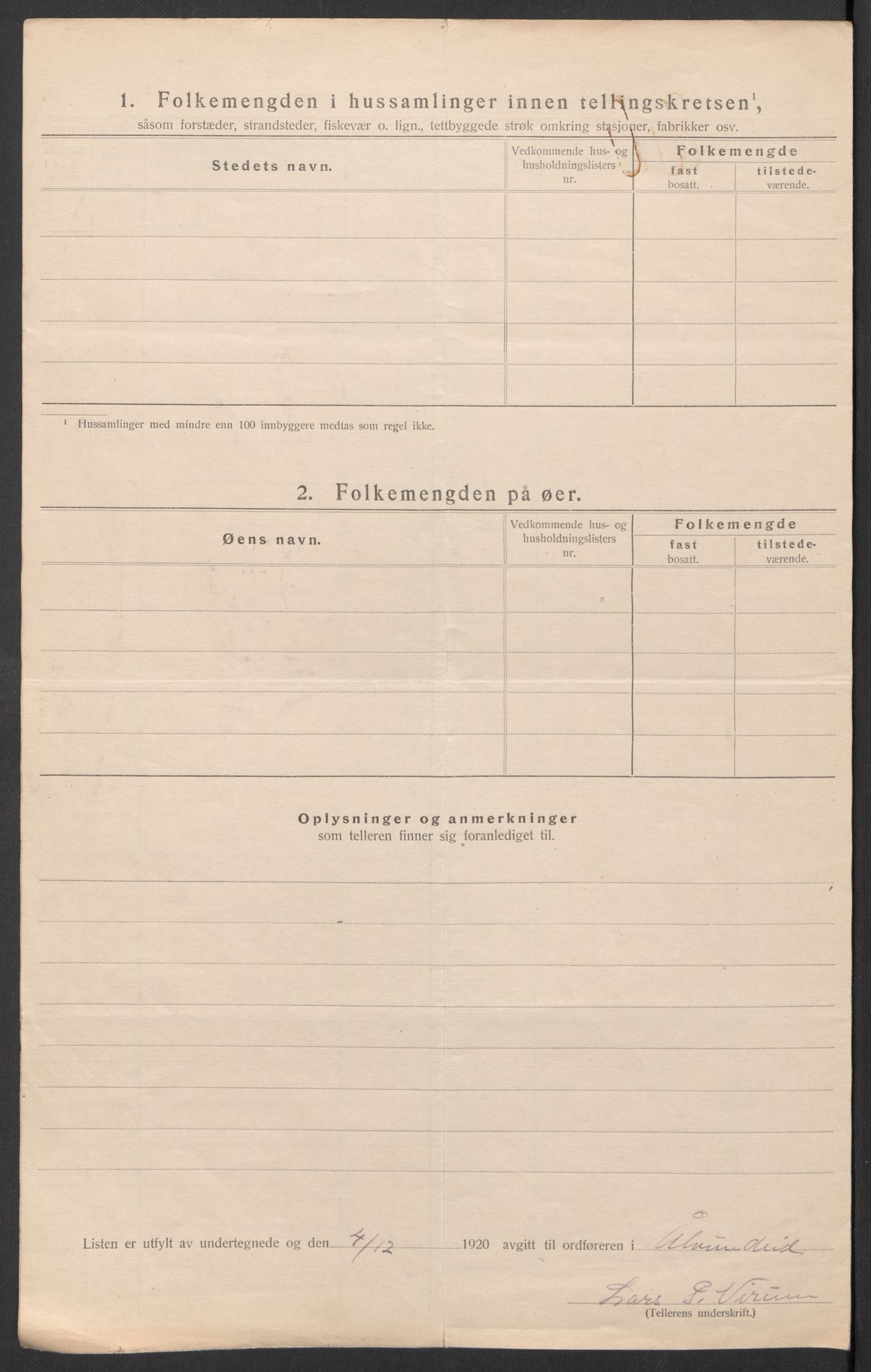 SAT, 1920 census for Ålvundeid, 1920, p. 17