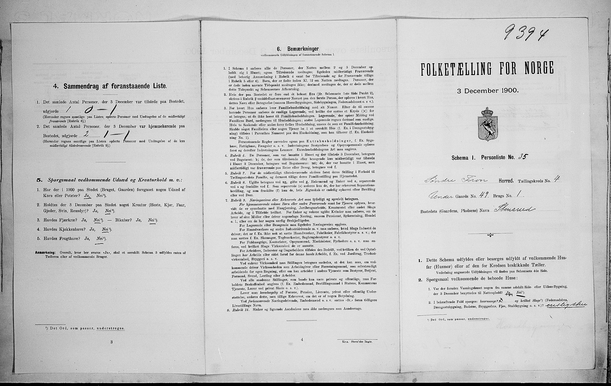 SAH, 1900 census for Sør-Fron, 1900, p. 527