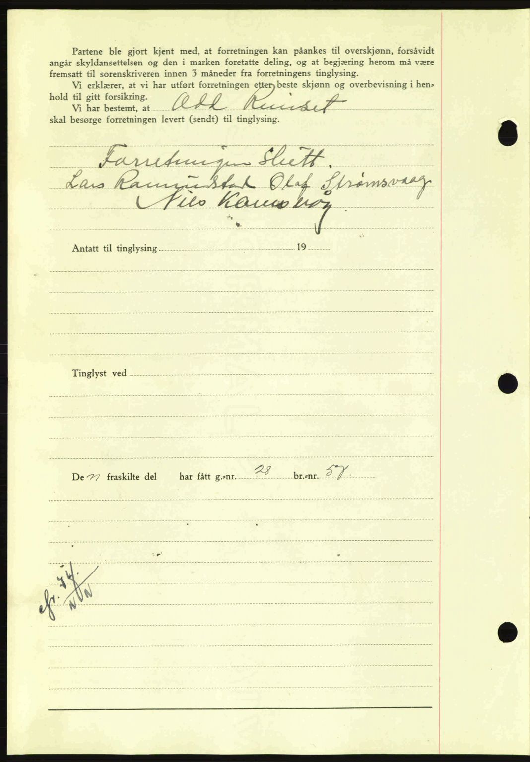 Nordmøre sorenskriveri, AV/SAT-A-4132/1/2/2Ca: Mortgage book no. A93, 1942-1942, Diary no: : 1834/1942