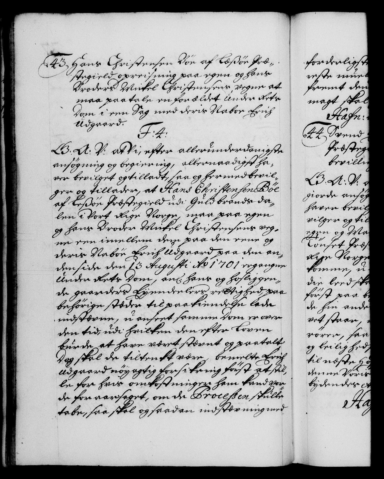 Danske Kanselli 1572-1799, AV/RA-EA-3023/F/Fc/Fca/Fcaa/L0019: Norske registre, 1704-1707, p. 27b