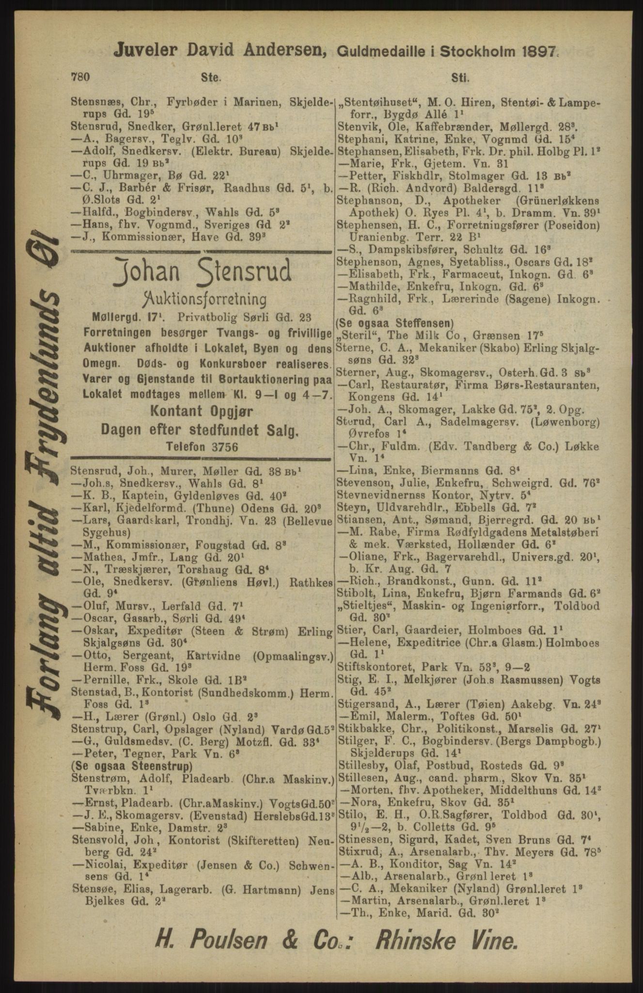 Kristiania/Oslo adressebok, PUBL/-, 1904, p. 780