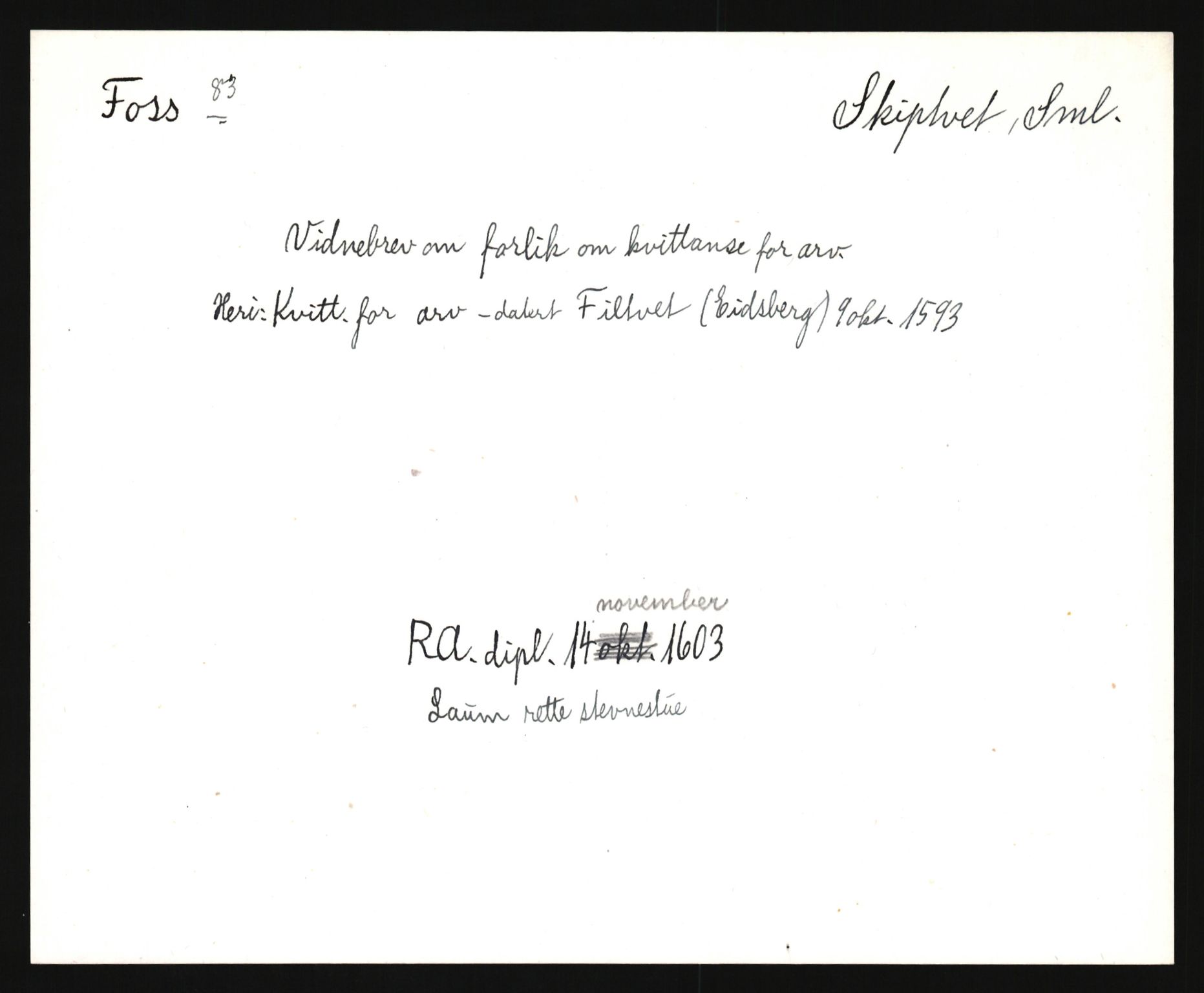 Riksarkivets diplomsamling, AV/RA-EA-5965/F35/F35e/L0001: Registreringssedler Østfold 1, 1300-1900, p. 245