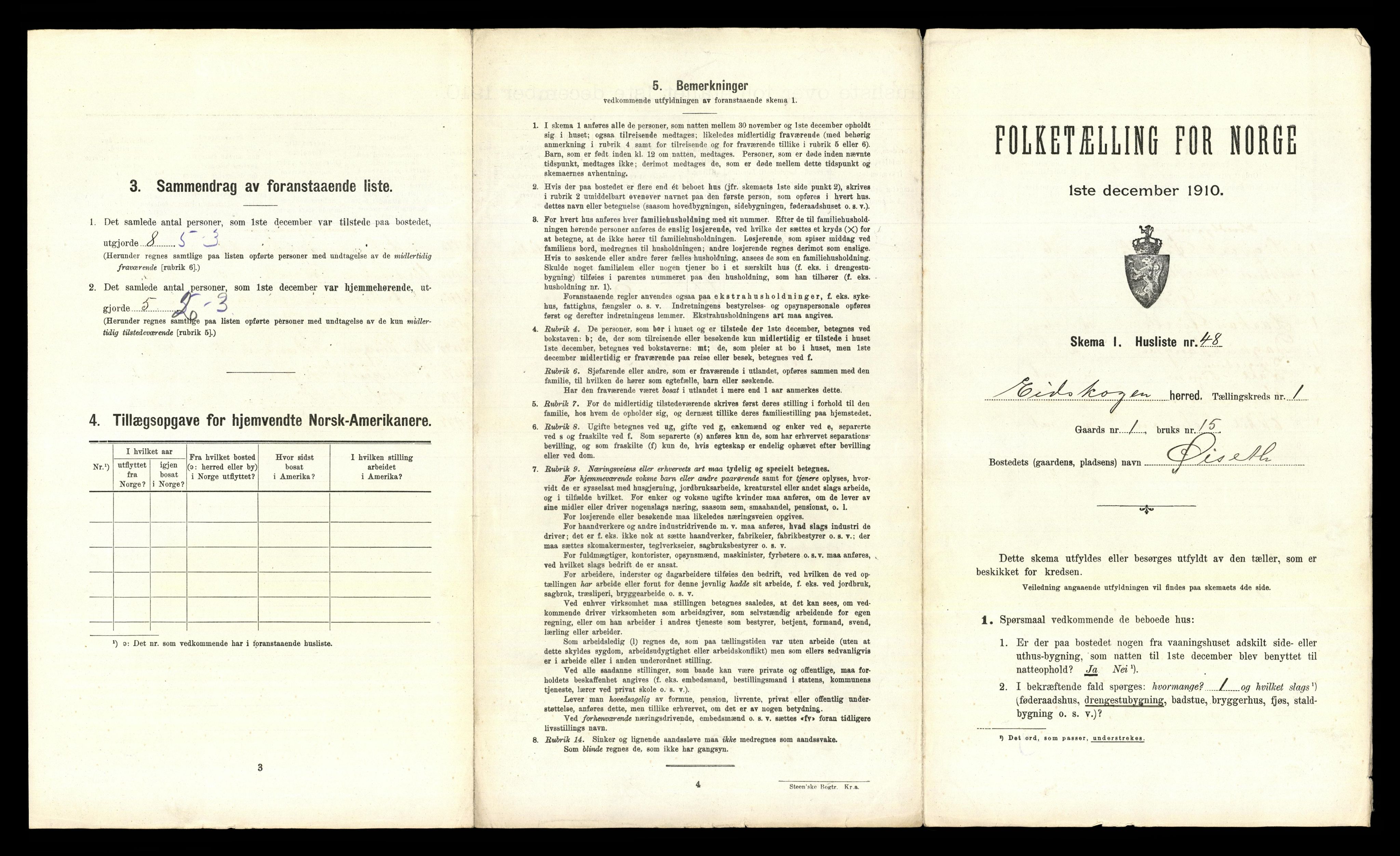 RA, 1910 census for Eidskog, 1910, p. 150