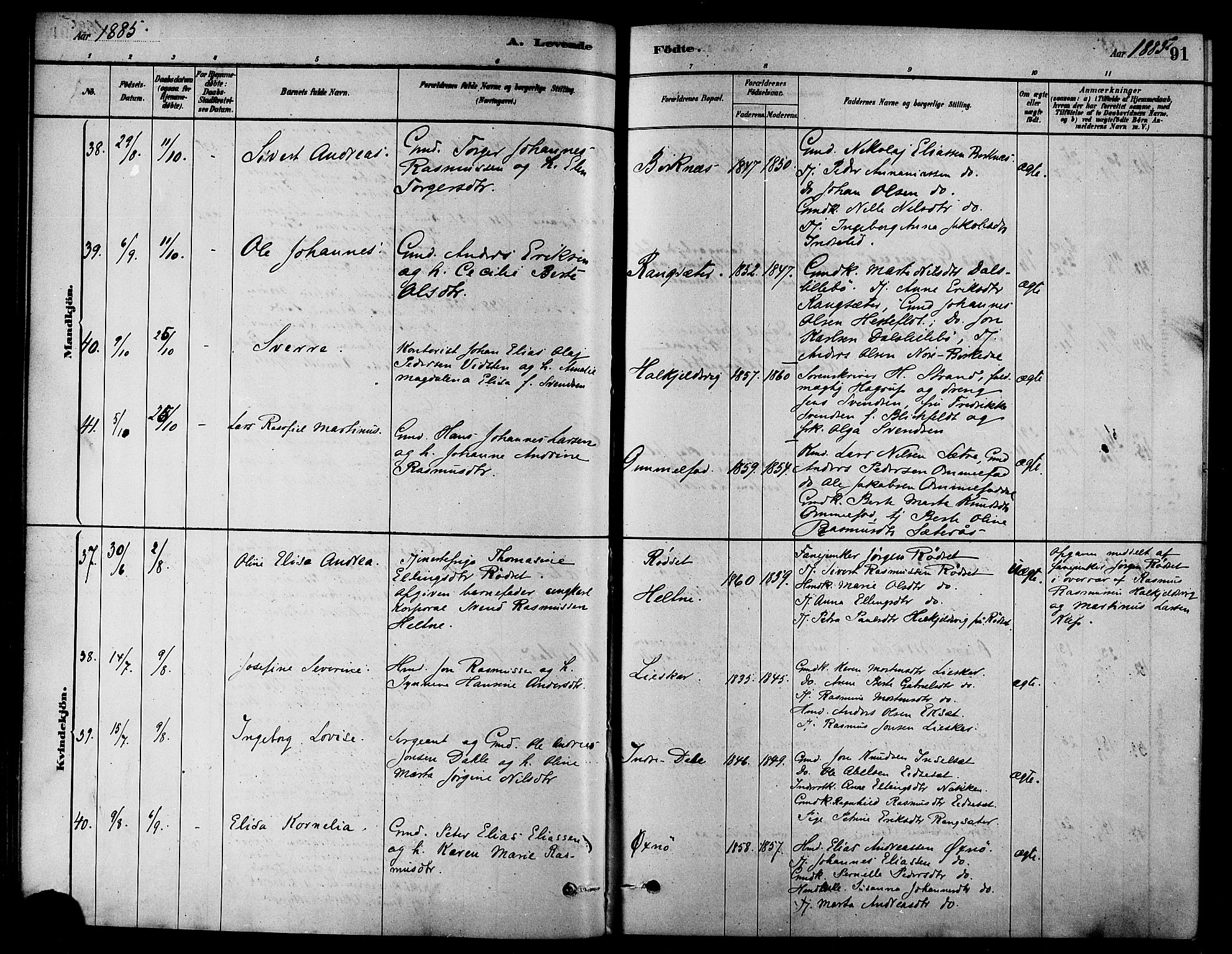 Ministerialprotokoller, klokkerbøker og fødselsregistre - Møre og Romsdal, AV/SAT-A-1454/511/L0141: Parish register (official) no. 511A08, 1878-1890, p. 91