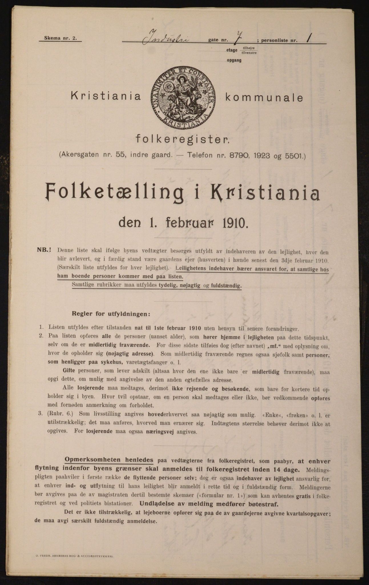 OBA, Municipal Census 1910 for Kristiania, 1910, p. 42275