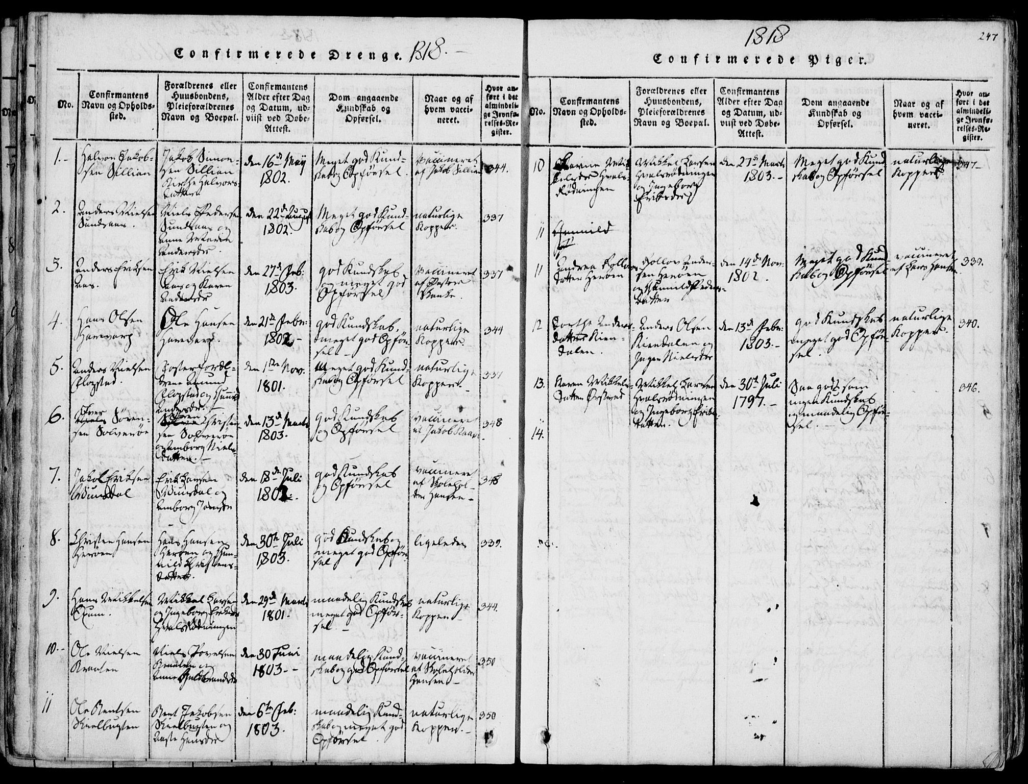 Eidanger kirkebøker, SAKO/A-261/F/Fa/L0007: Parish register (official) no. 7, 1814-1831, p. 247