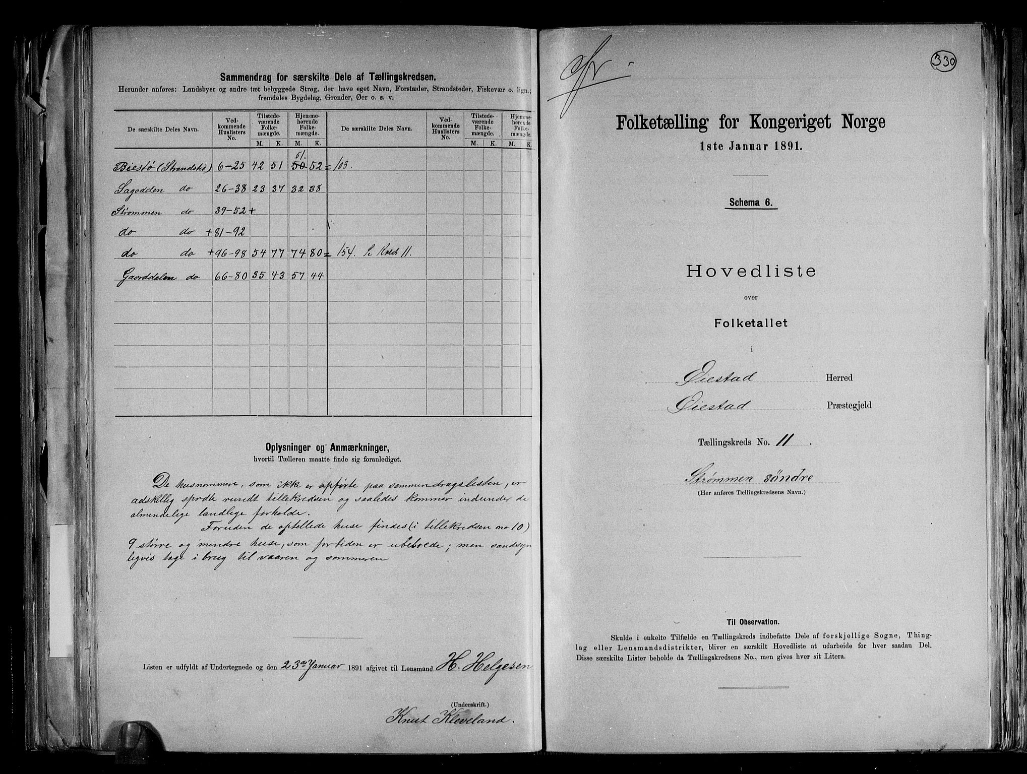 RA, 1891 census for 0920 Øyestad, 1891, p. 24