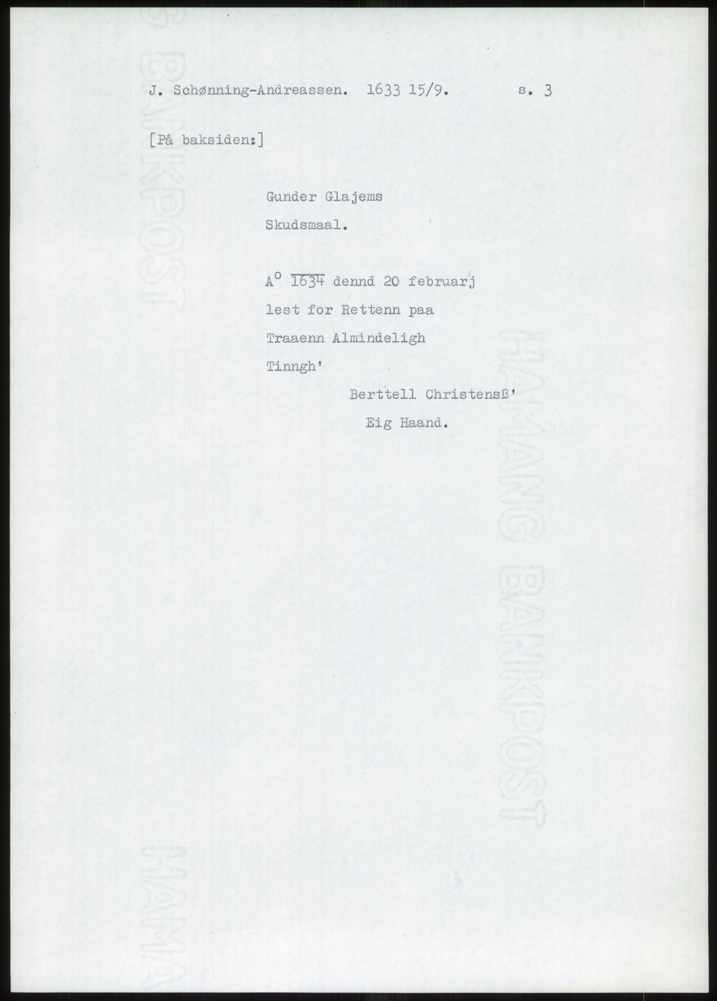 Samlinger til kildeutgivelse, Diplomavskriftsamlingen, RA/EA-4053/H/Ha, p. 107