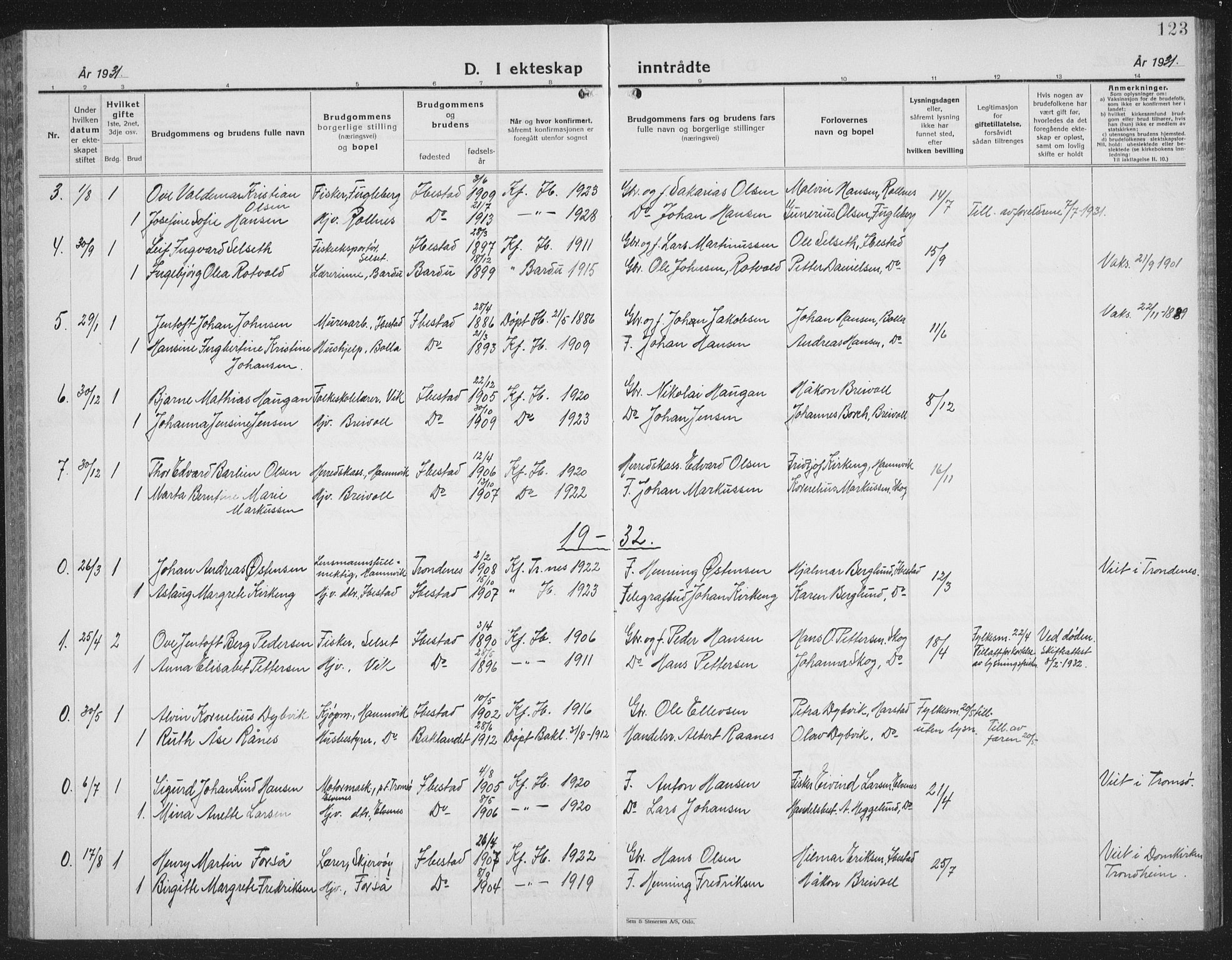 Ibestad sokneprestembete, SATØ/S-0077/H/Ha/Hab/L0011klokker: Parish register (copy) no. 11, 1930-1942, p. 123