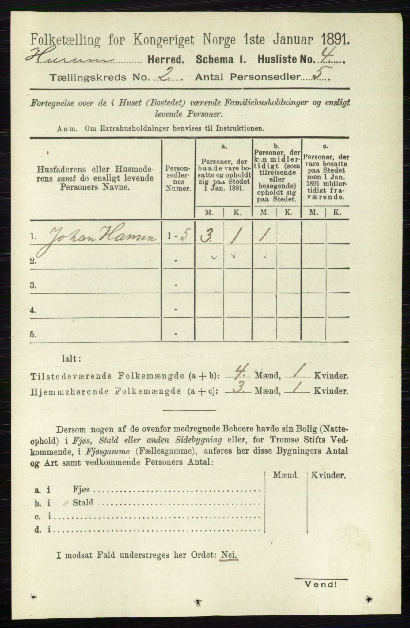 RA, 1891 census for 0628 Hurum, 1891, p. 422