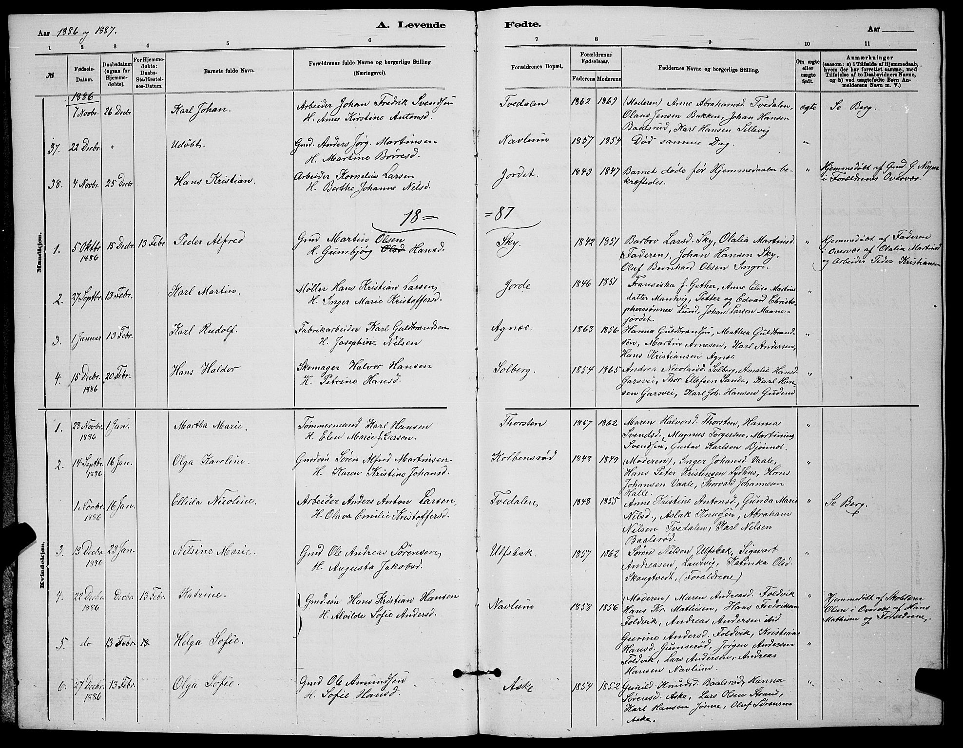 Brunlanes kirkebøker, SAKO/A-342/G/Ga/L0003: Parish register (copy) no. I 3, 1877-1898