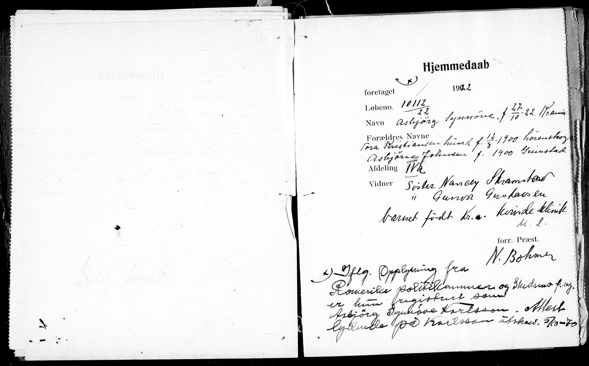 Ullevål sykehus prestekontor Kirkebøker, AV/SAO-A-10542a/K/Ka/L0002: Baptism register no. 2, 1907-1924