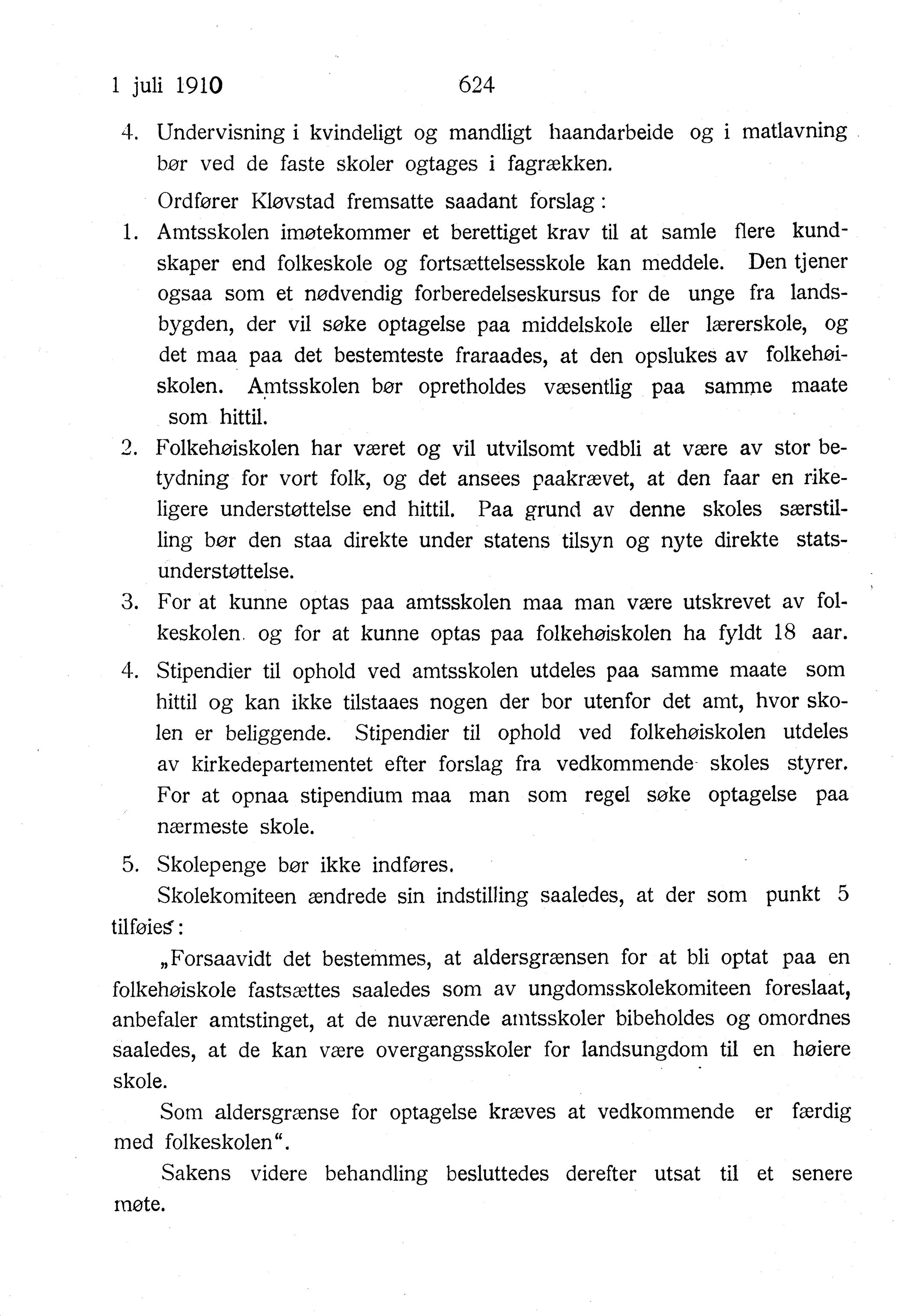 Nordland Fylkeskommune. Fylkestinget, AIN/NFK-17/176/A/Ac/L0033: Fylkestingsforhandlinger 1910, 1910