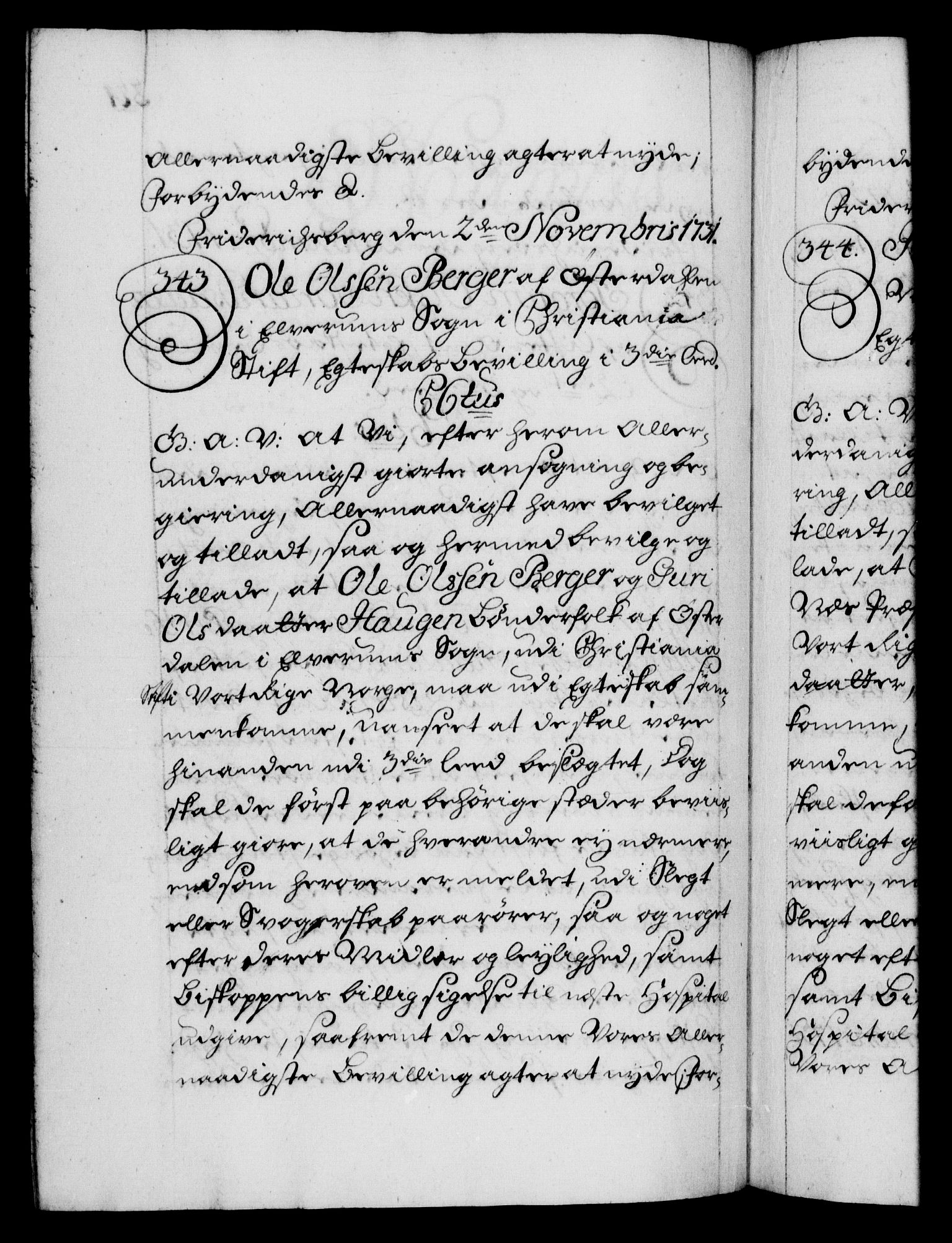 Danske Kanselli 1572-1799, AV/RA-EA-3023/F/Fc/Fca/Fcaa/L0027: Norske registre, 1730-1732, p. 324b