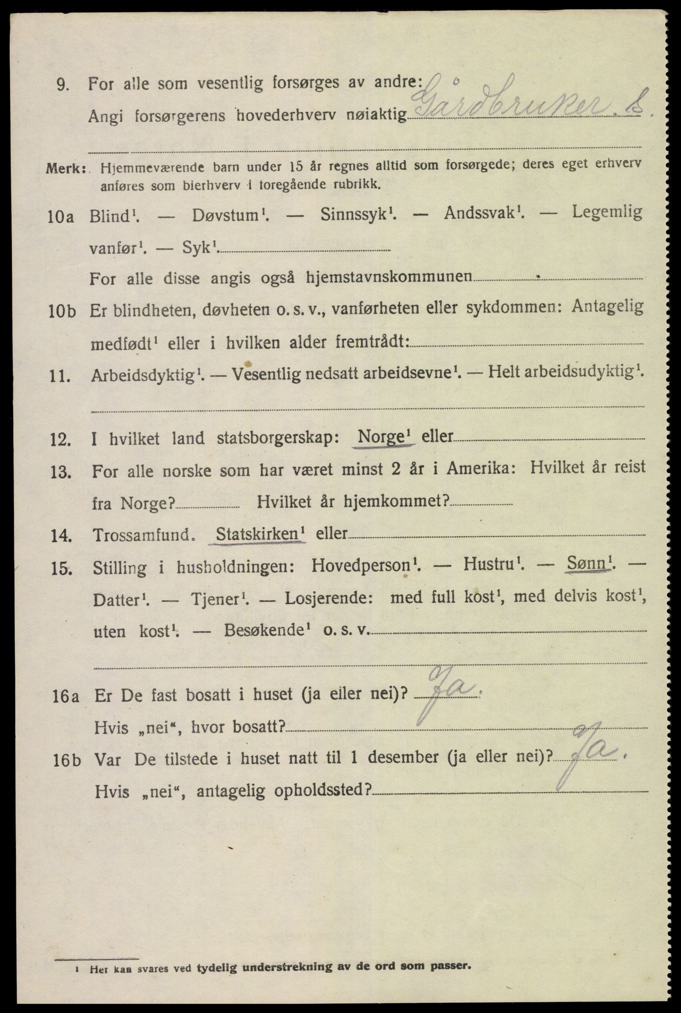 SAK, 1920 census for Øyestad, 1920, p. 3027