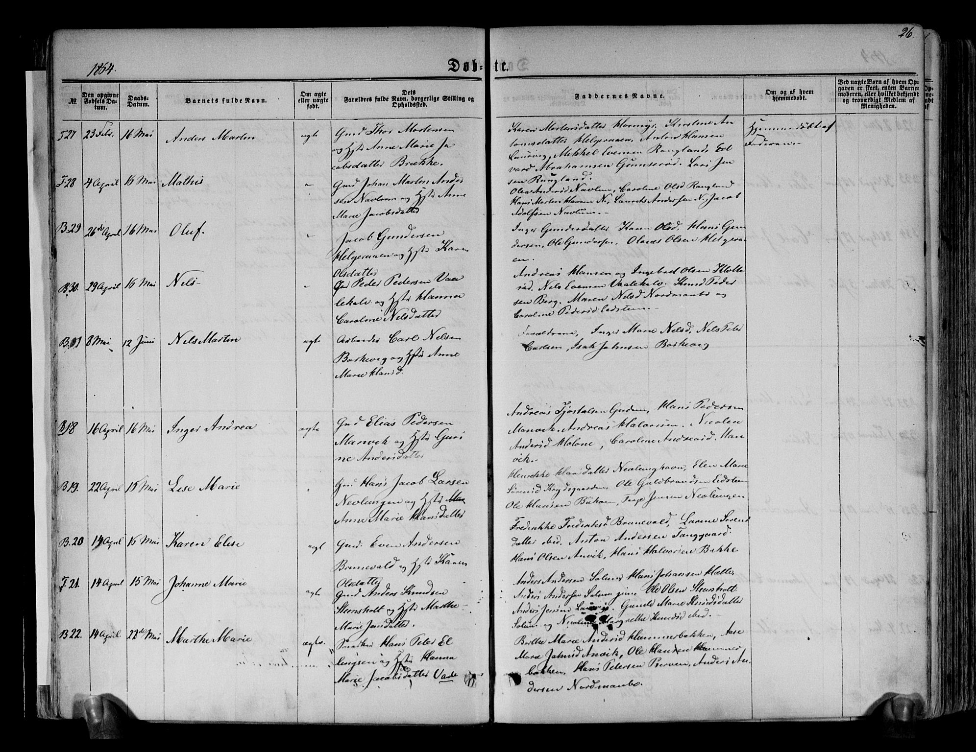 Brunlanes kirkebøker, AV/SAKO-A-342/F/Fa/L0005: Parish register (official) no. I 5, 1862-1877, p. 26