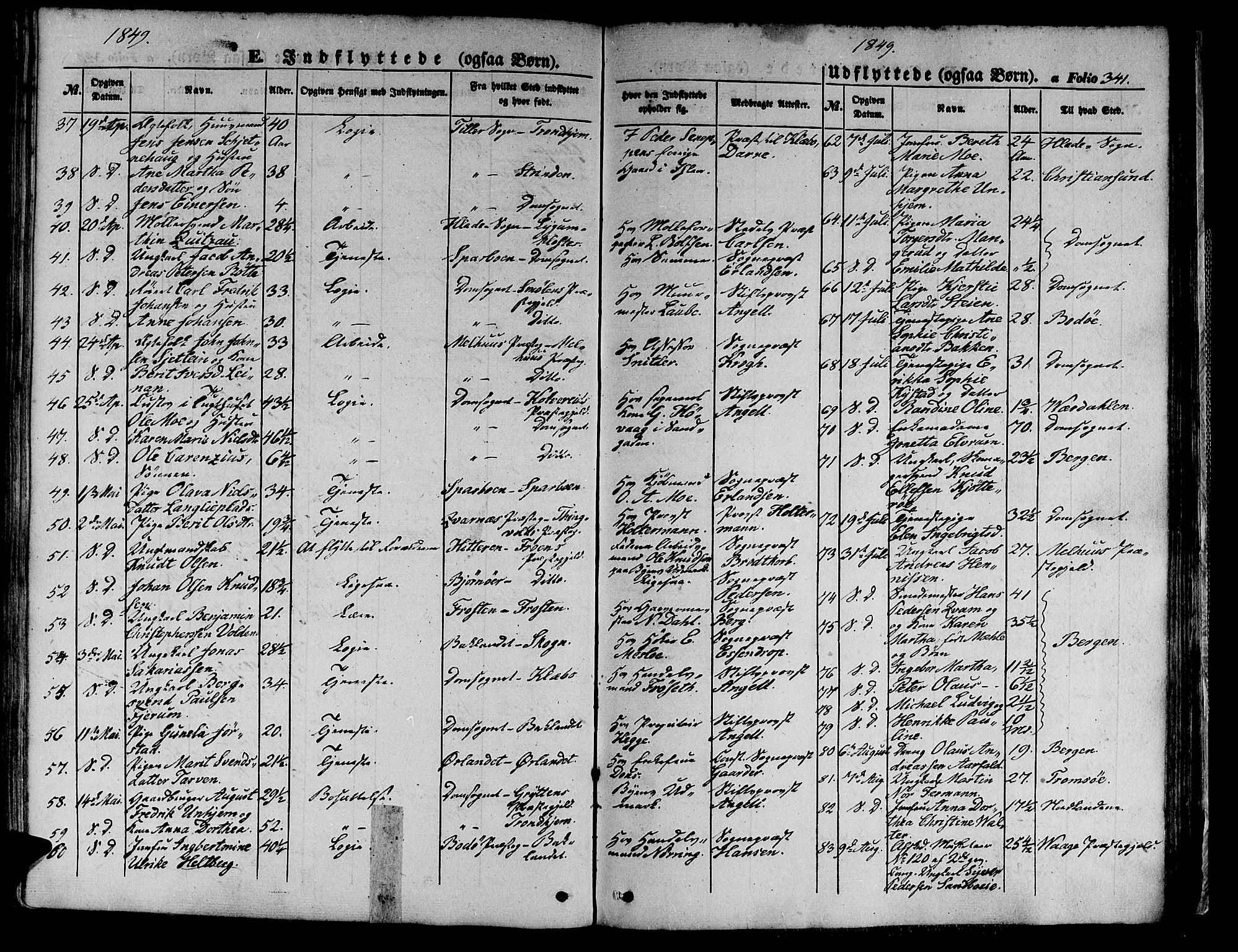 Ministerialprotokoller, klokkerbøker og fødselsregistre - Sør-Trøndelag, SAT/A-1456/602/L0137: Parish register (copy) no. 602C05, 1846-1856, p. 341