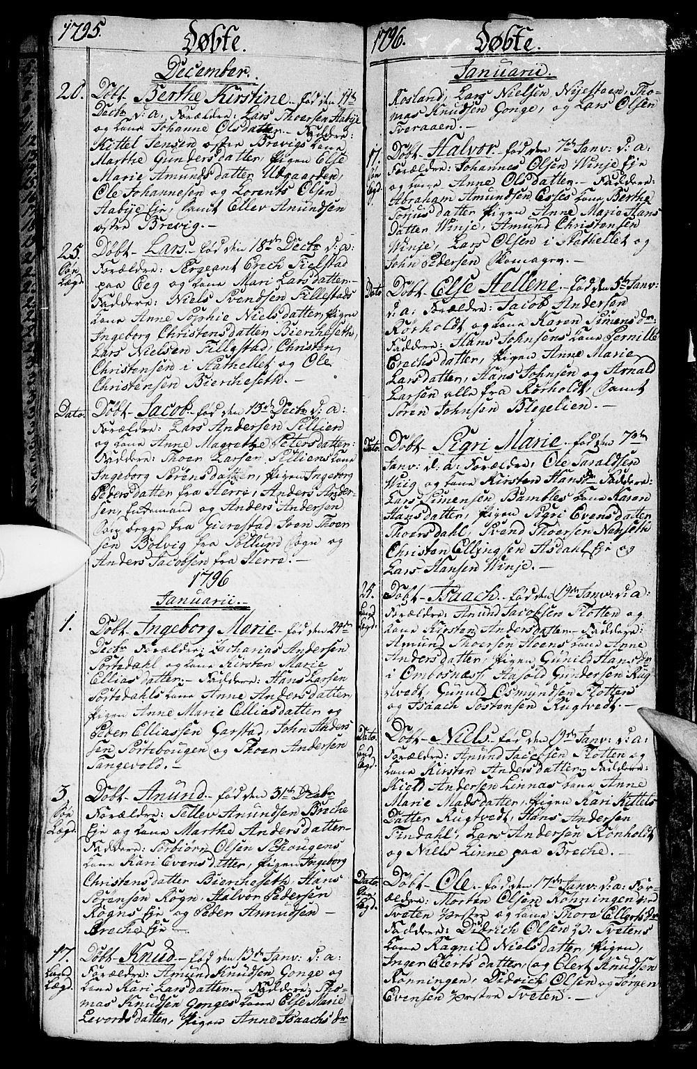 Bamble kirkebøker, AV/SAKO-A-253/G/Ga/L0002: Parish register (copy) no. I 2, 1794-1800