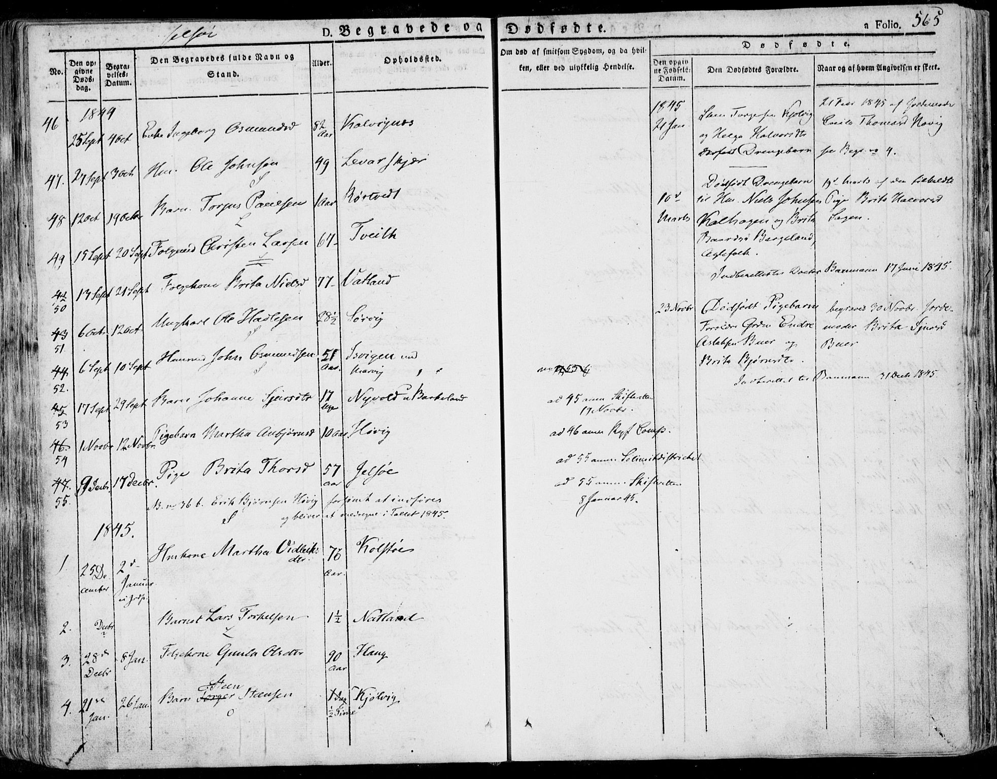 Jelsa sokneprestkontor, SAST/A-101842/01/IV: Parish register (official) no. A 6.2, 1828-1853, p. 565