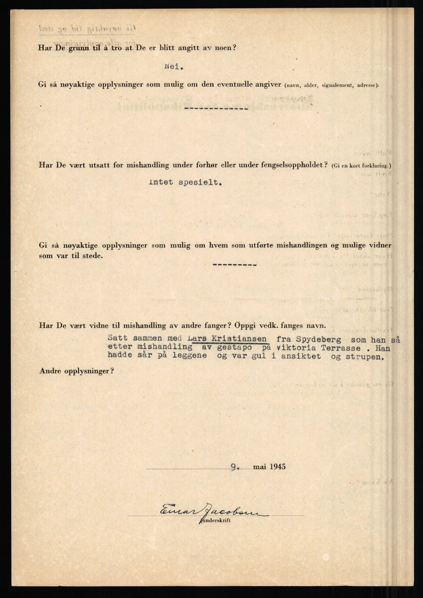Rikspolitisjefen, AV/RA-S-1560/L/L0008: Jaffe, Bernhard - Karset, Helge Hafsahl, 1940-1945, p. 26