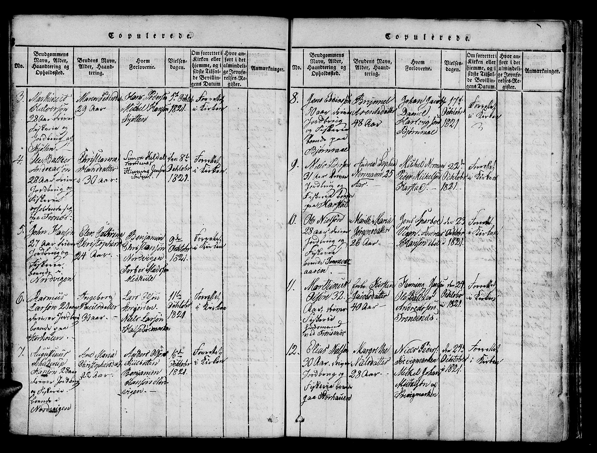 Trondenes sokneprestkontor, AV/SATØ-S-1319/H/Ha/L0006kirke: Parish register (official) no. 6, 1821-1827