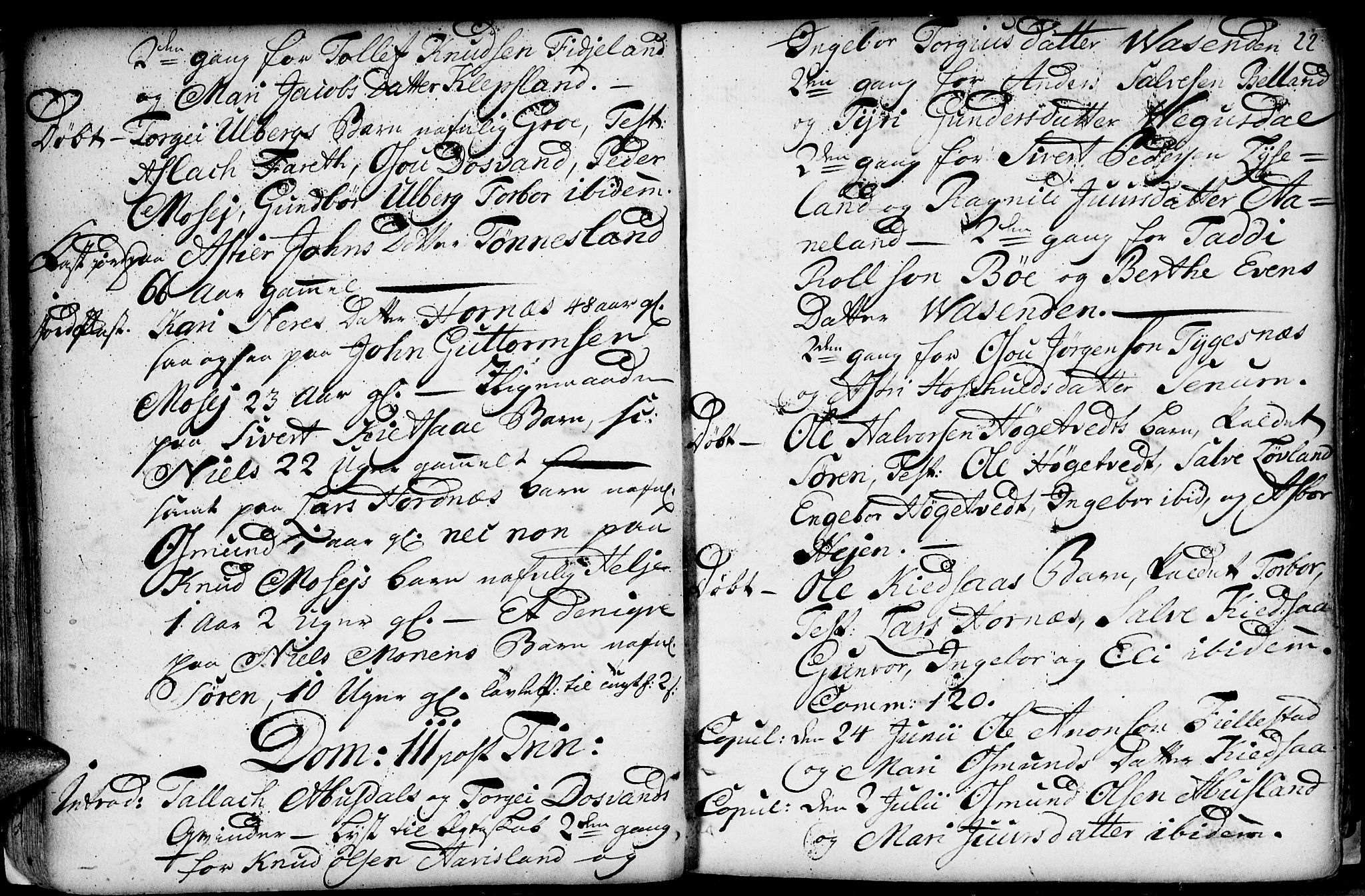 Evje sokneprestkontor, AV/SAK-1111-0008/F/Fa/Fab/L0002: Parish register (official) no. A 2, 1765-1816, p. 22