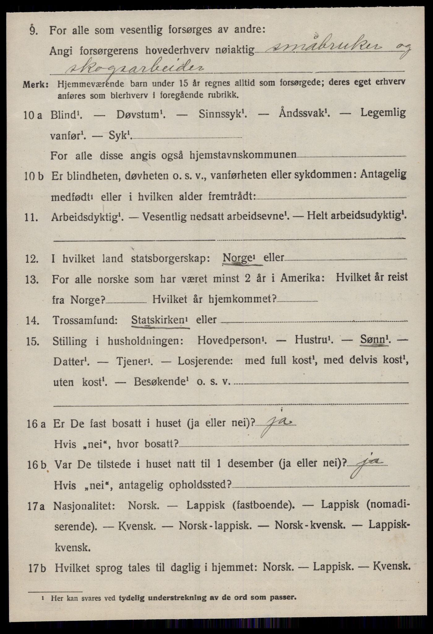 SAT, 1920 census for Oppdal, 1920, p. 3138