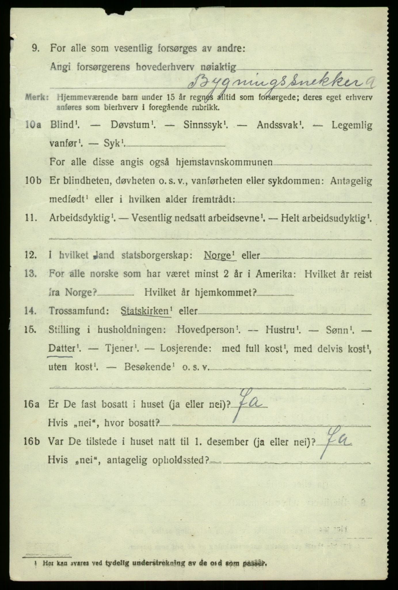 SAB, 1920 census for Samnanger, 1920, p. 2924