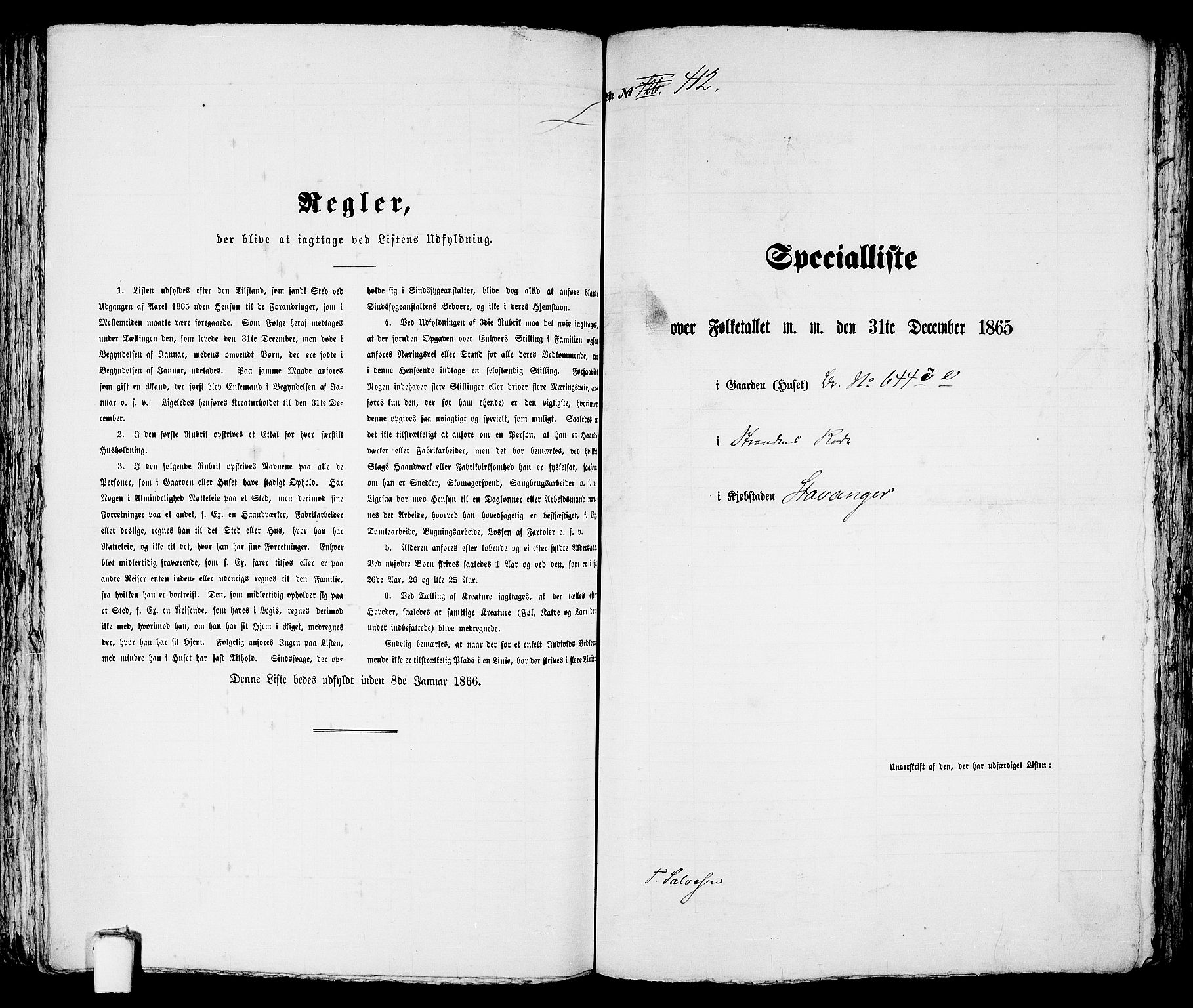 RA, 1865 census for Stavanger, 1865, p. 853