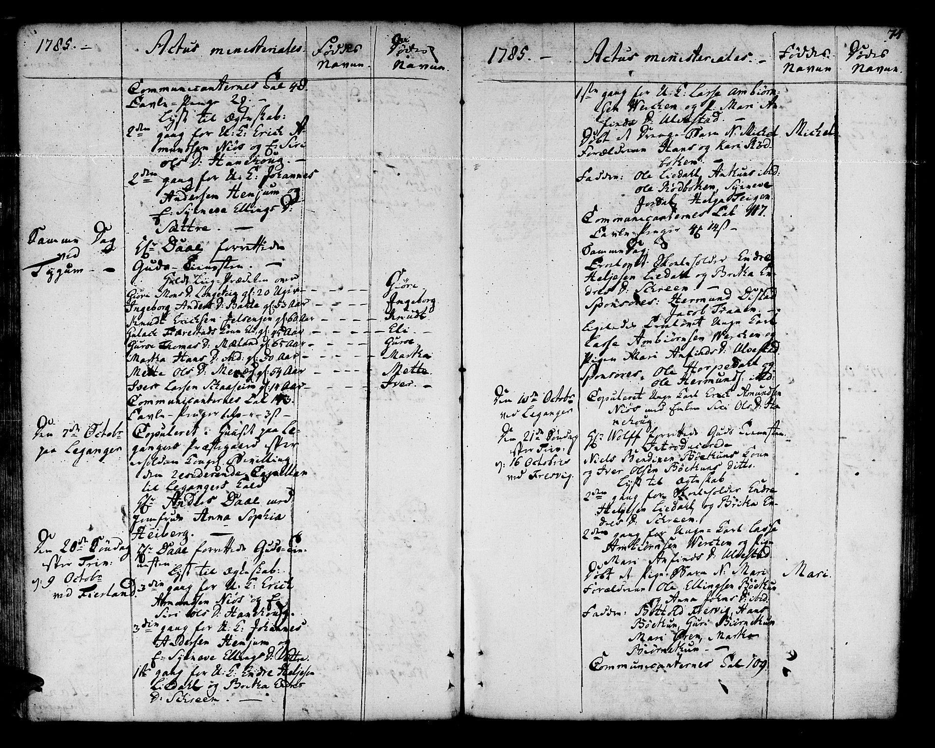 Leikanger sokneprestembete, AV/SAB-A-81001/H/Haa/Haaa/L0004: Parish register (official) no. A 4, 1770-1791, p. 74