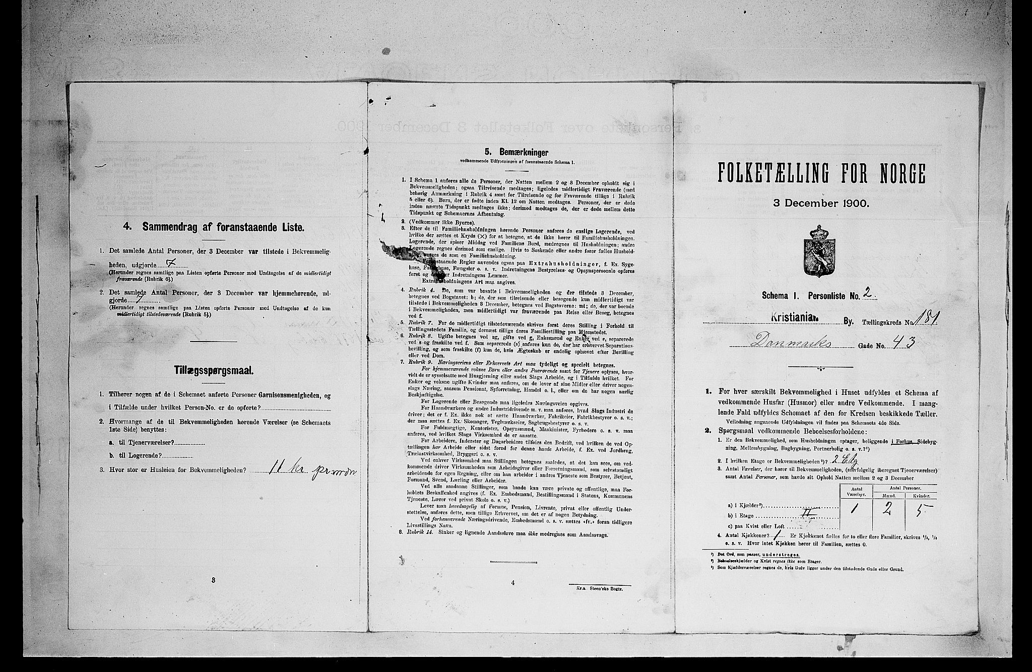 SAO, 1900 census for Kristiania, 1900, p. 15290