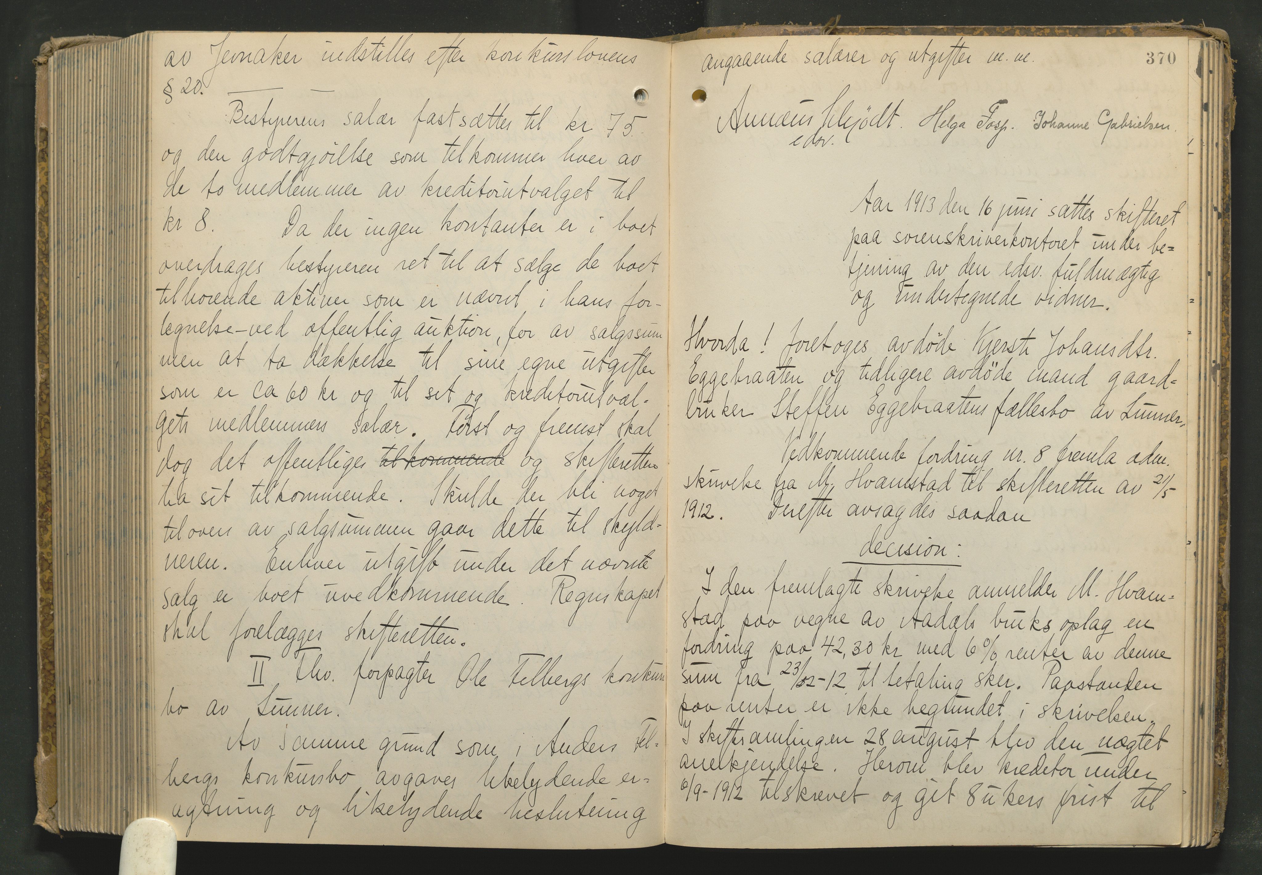 Hadeland og Land tingrett, AV/SAH-TING-010/J/Jc/L0005: Skifteforhandlingsprotokoll, 1893-1916, p. 369b-370a