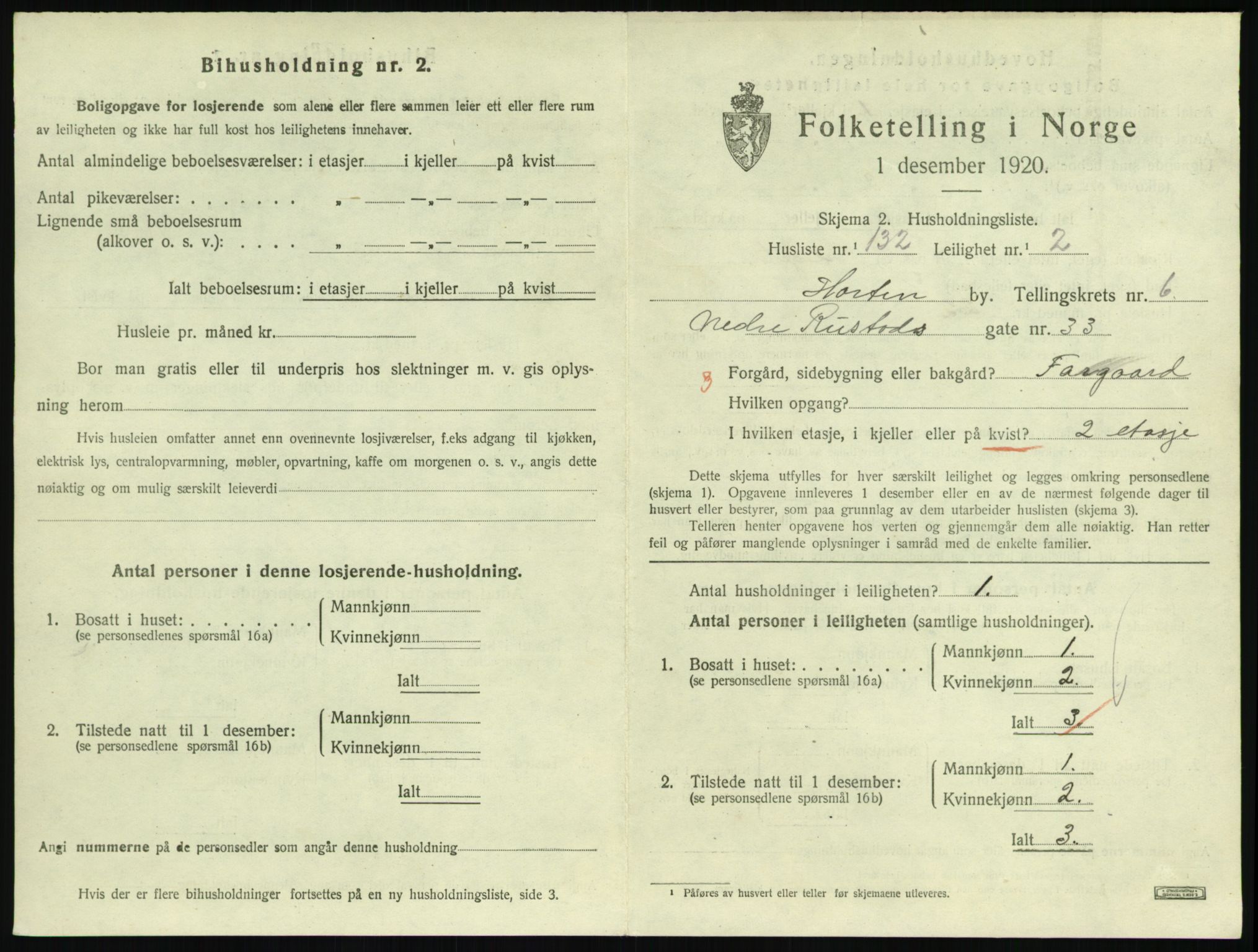 SAKO, 1920 census for Horten, 1920, p. 6891