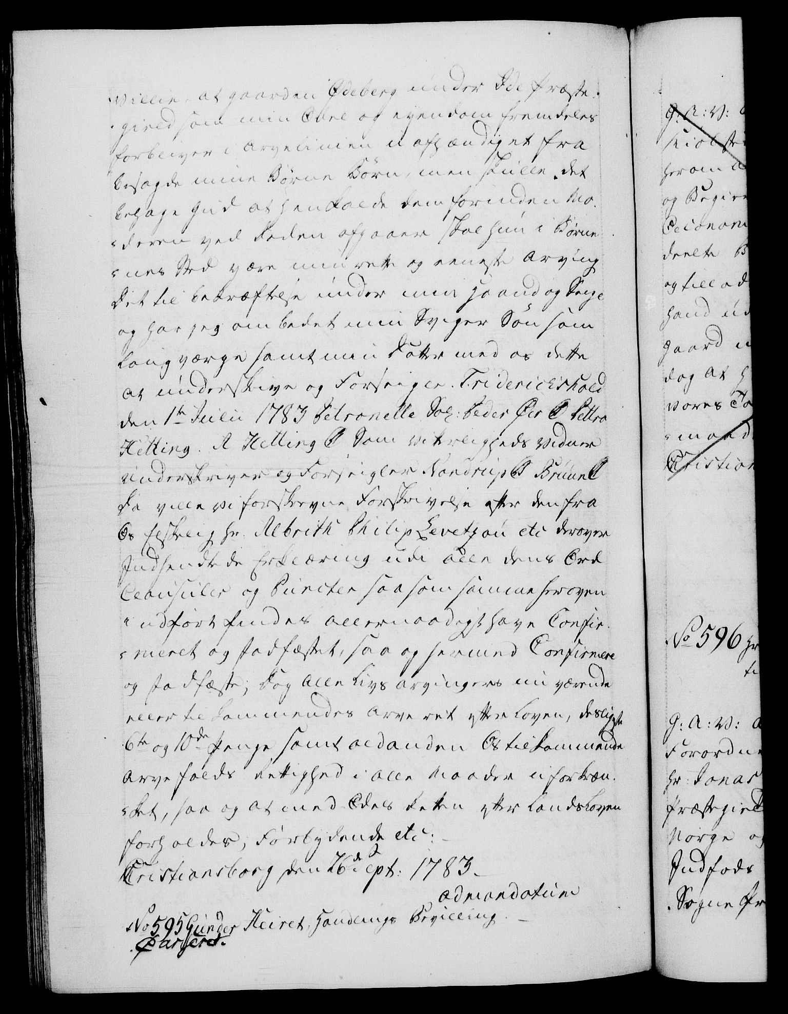 Danske Kanselli 1572-1799, RA/EA-3023/F/Fc/Fca/Fcaa/L0049: Norske registre, 1782-1783, p. 699b