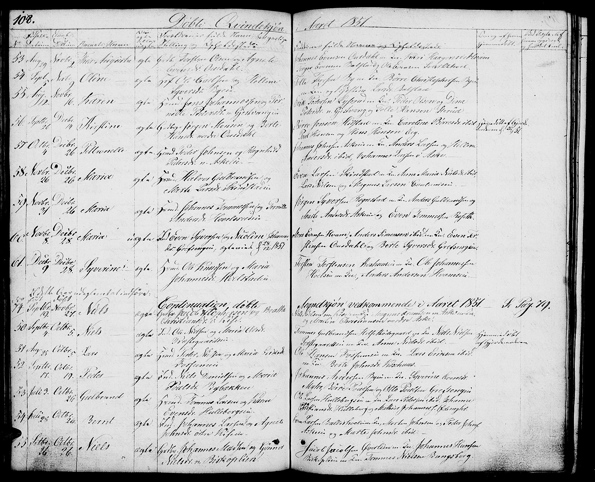 Nes prestekontor, Hedmark, AV/SAH-PREST-020/L/La/L0004: Parish register (copy) no. 4, 1832-1861, p. 108