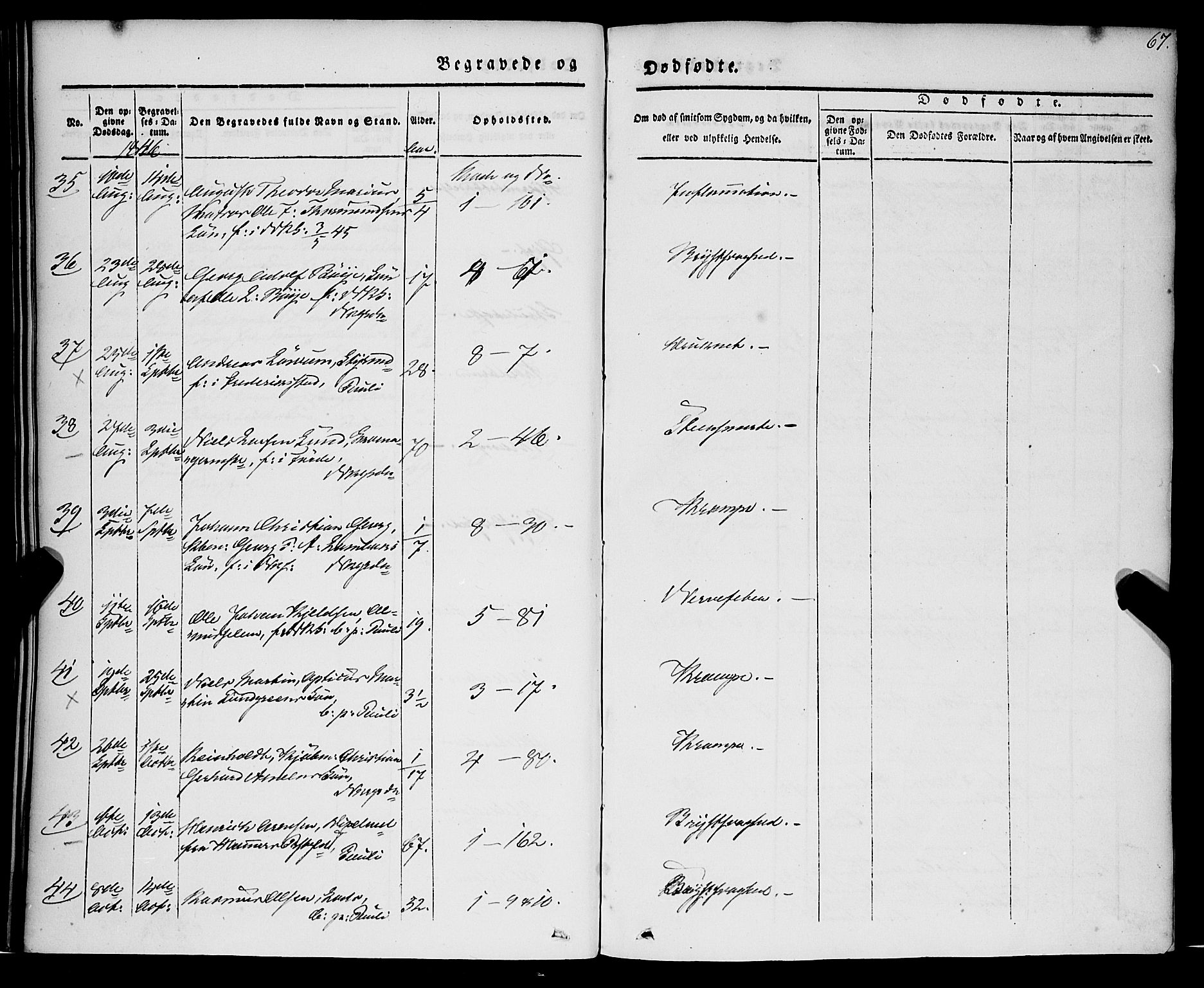 Nykirken Sokneprestembete, AV/SAB-A-77101/H/Haa/L0041: Parish register (official) no. E 1, 1833-1850, p. 67