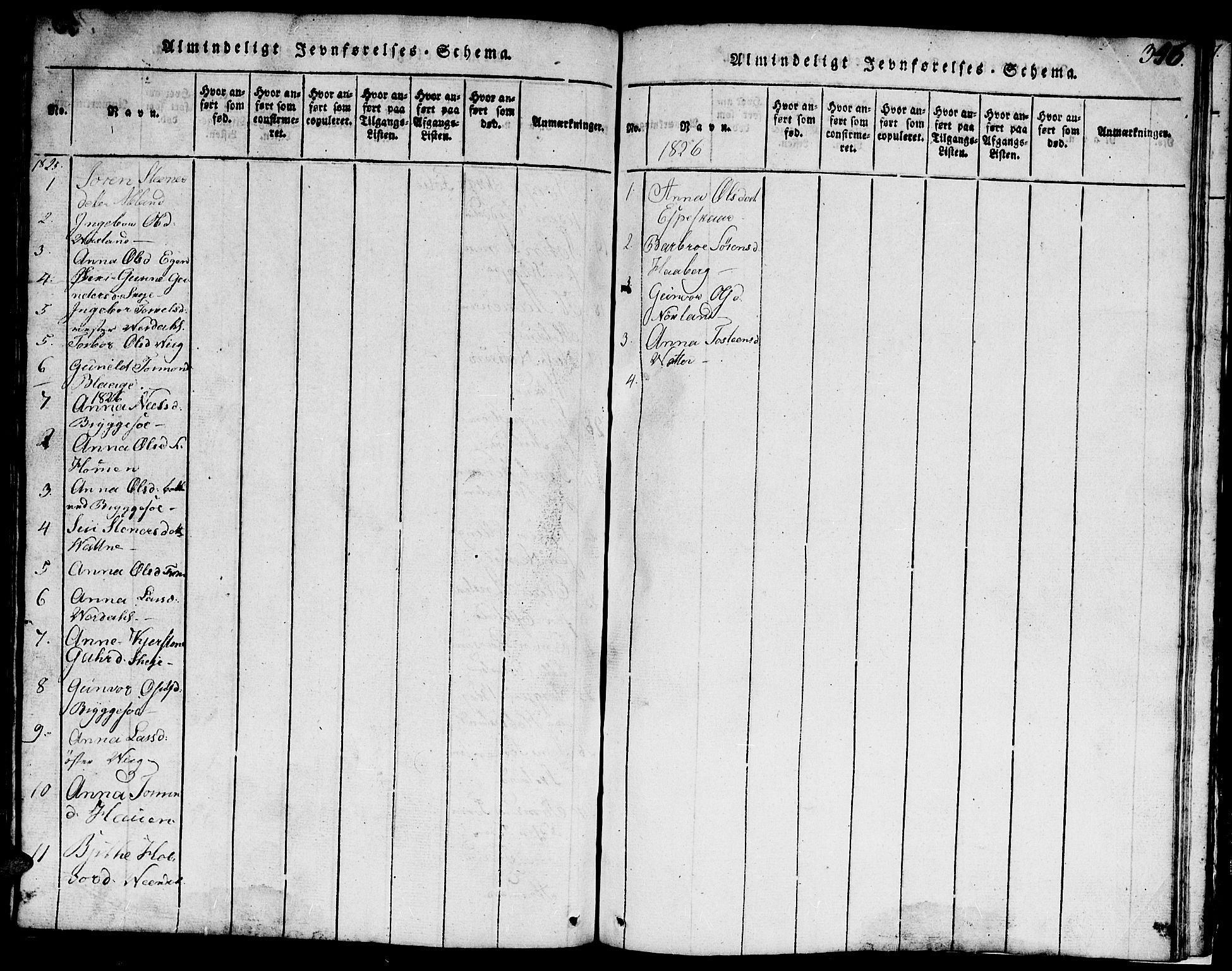 Hægebostad sokneprestkontor, AV/SAK-1111-0024/F/Fb/Fbb/L0001: Parish register (copy) no. B 1, 1816-1850, p. 346