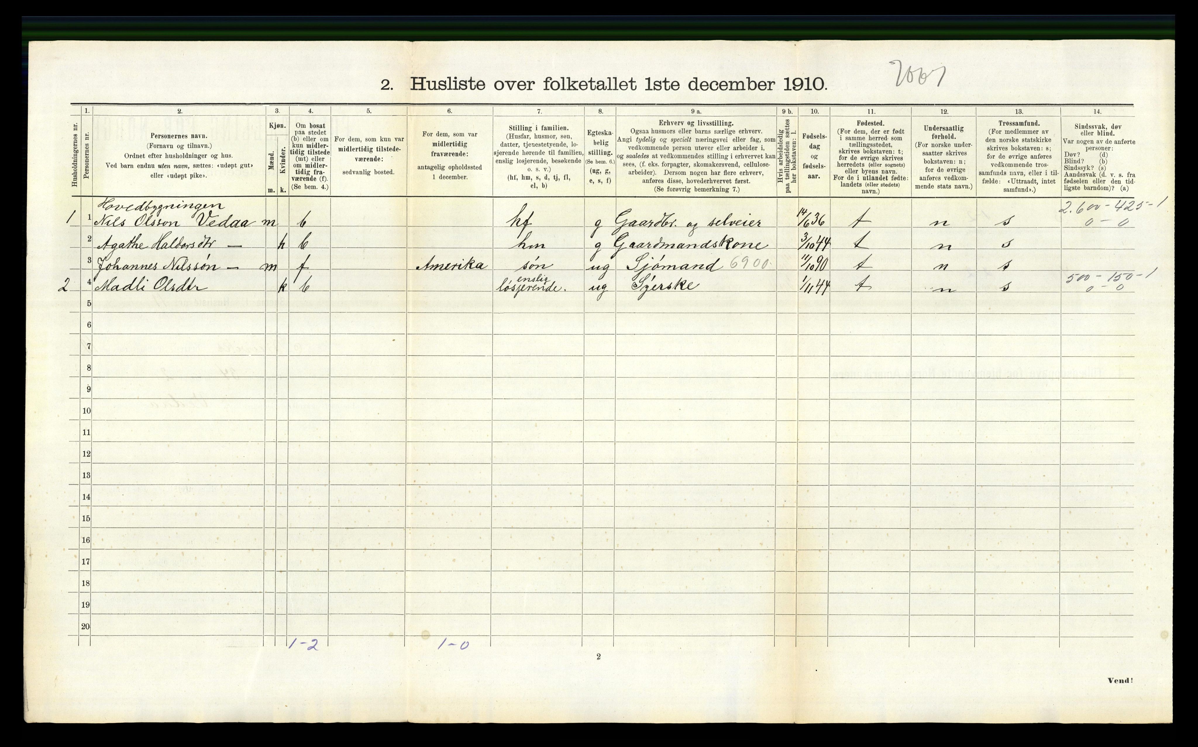 RA, 1910 census for Bruvik, 1910, p. 787