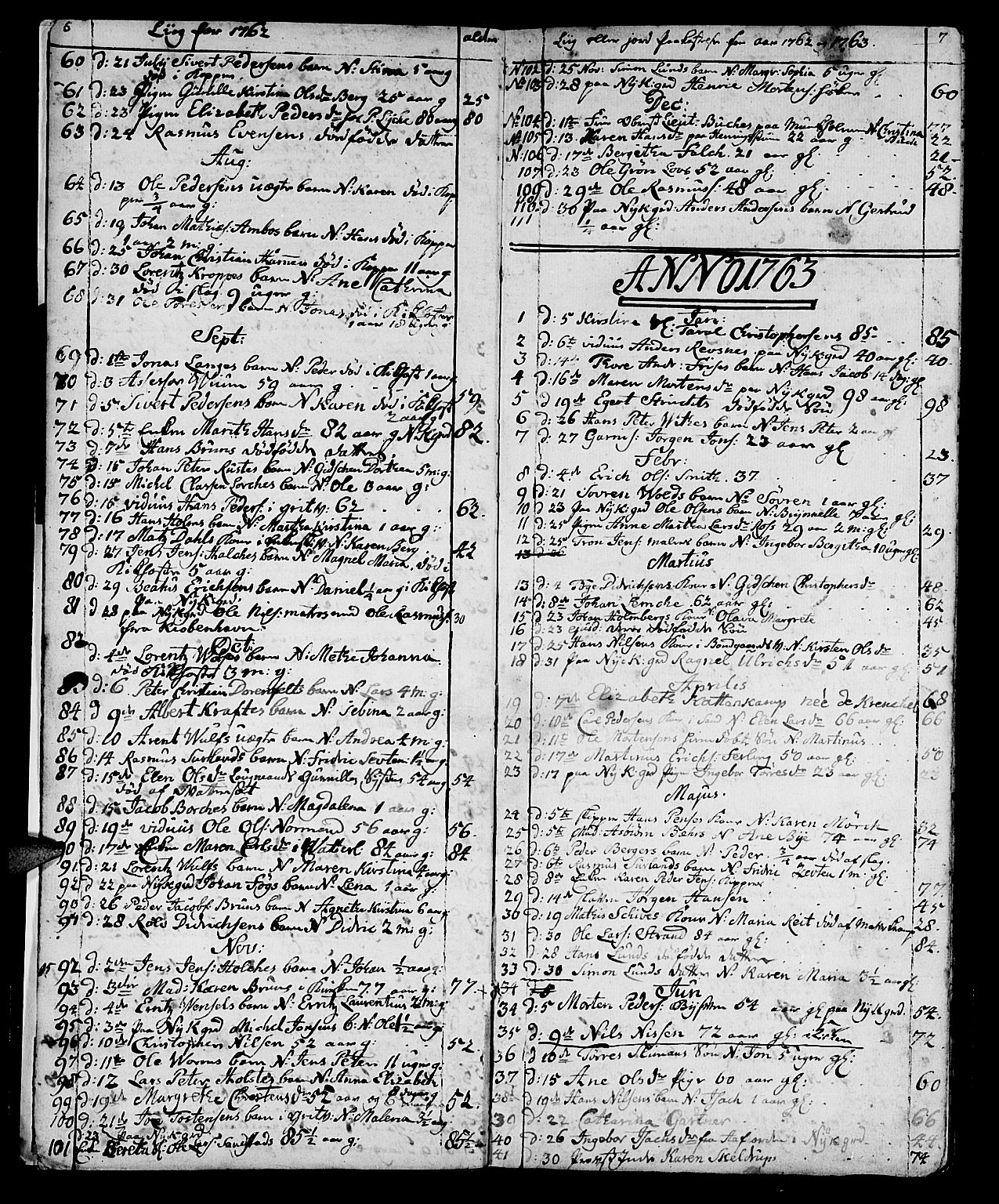 Ministerialprotokoller, klokkerbøker og fødselsregistre - Sør-Trøndelag, SAT/A-1456/602/L0134: Parish register (copy) no. 602C02, 1759-1812, p. 6-7