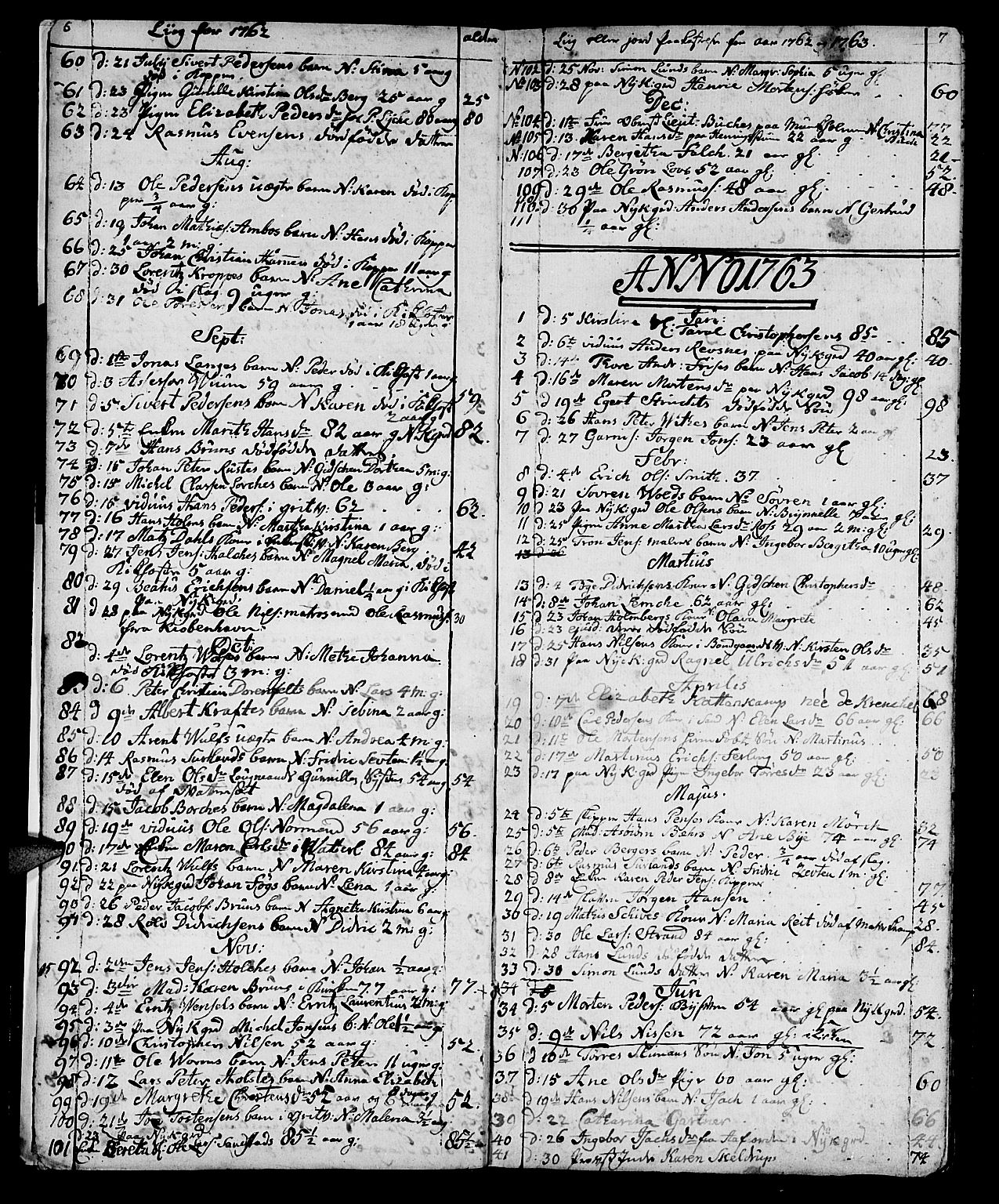 Ministerialprotokoller, klokkerbøker og fødselsregistre - Sør-Trøndelag, AV/SAT-A-1456/602/L0134: Parish register (copy) no. 602C02, 1759-1812, p. 6-7