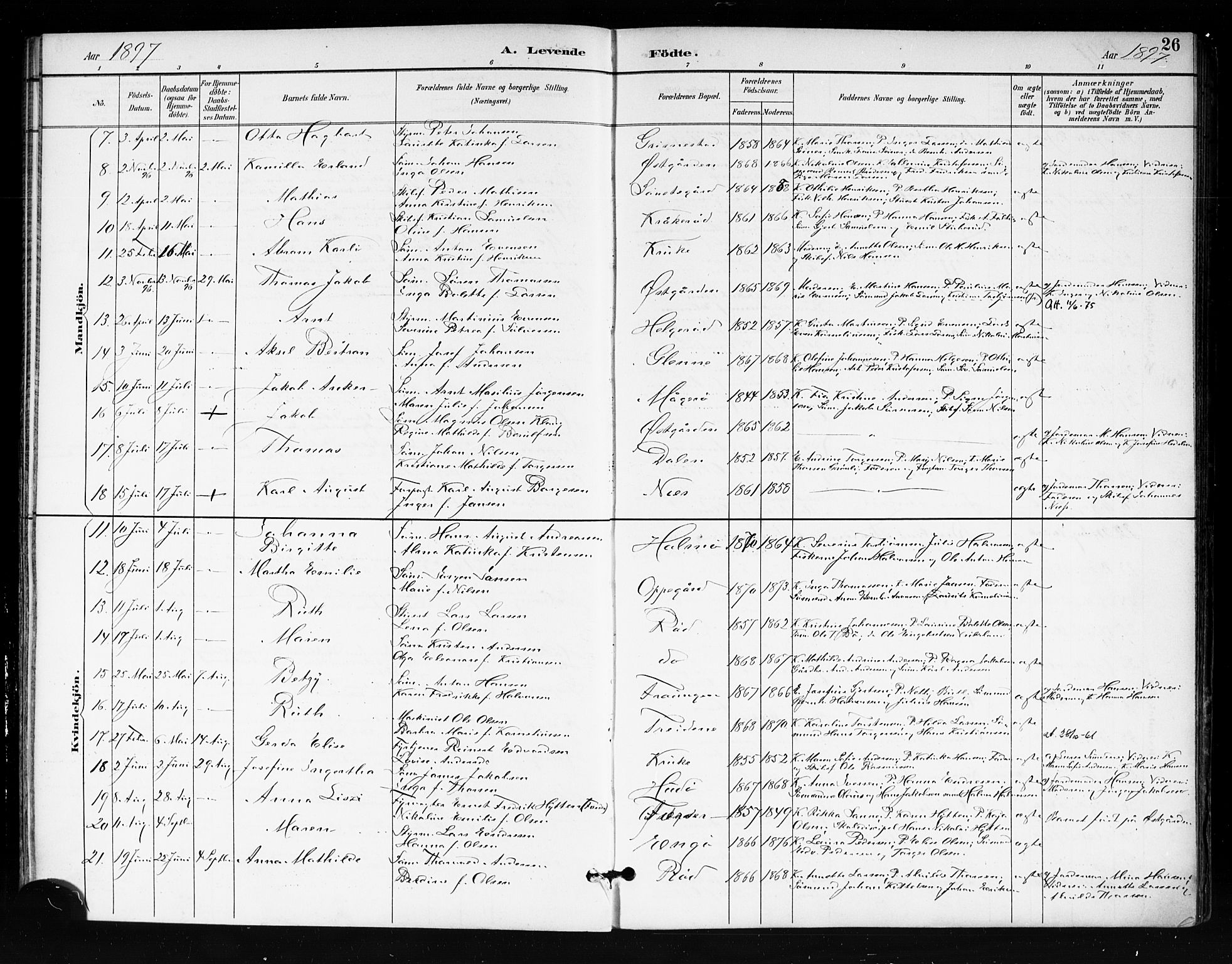 Tjøme kirkebøker, SAKO/A-328/F/Fa/L0003: Parish register (official) no. 3, 1891-1900, p. 26
