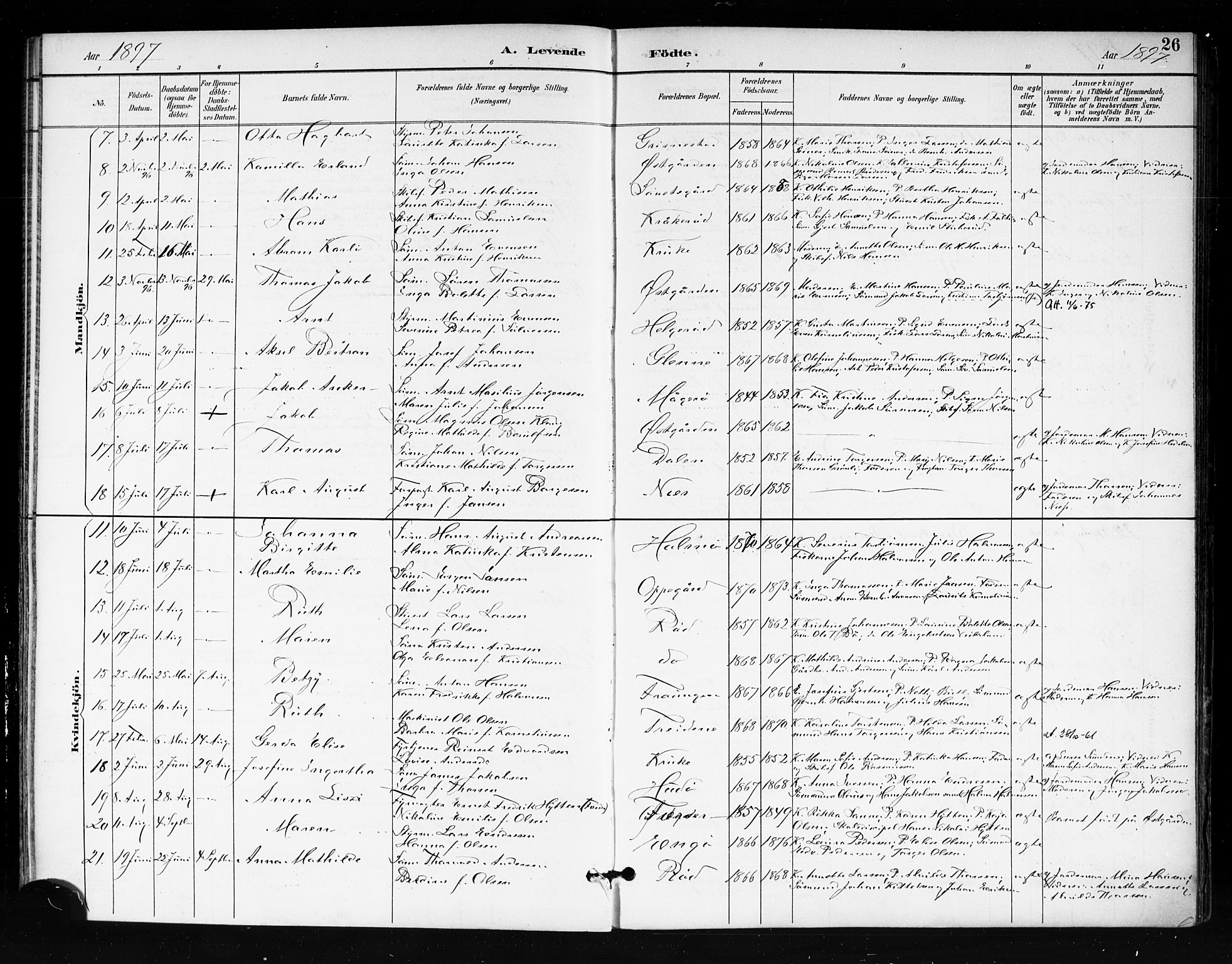 Tjøme kirkebøker, AV/SAKO-A-328/F/Fa/L0003: Parish register (official) no. I 3, 1891-1900, p. 26