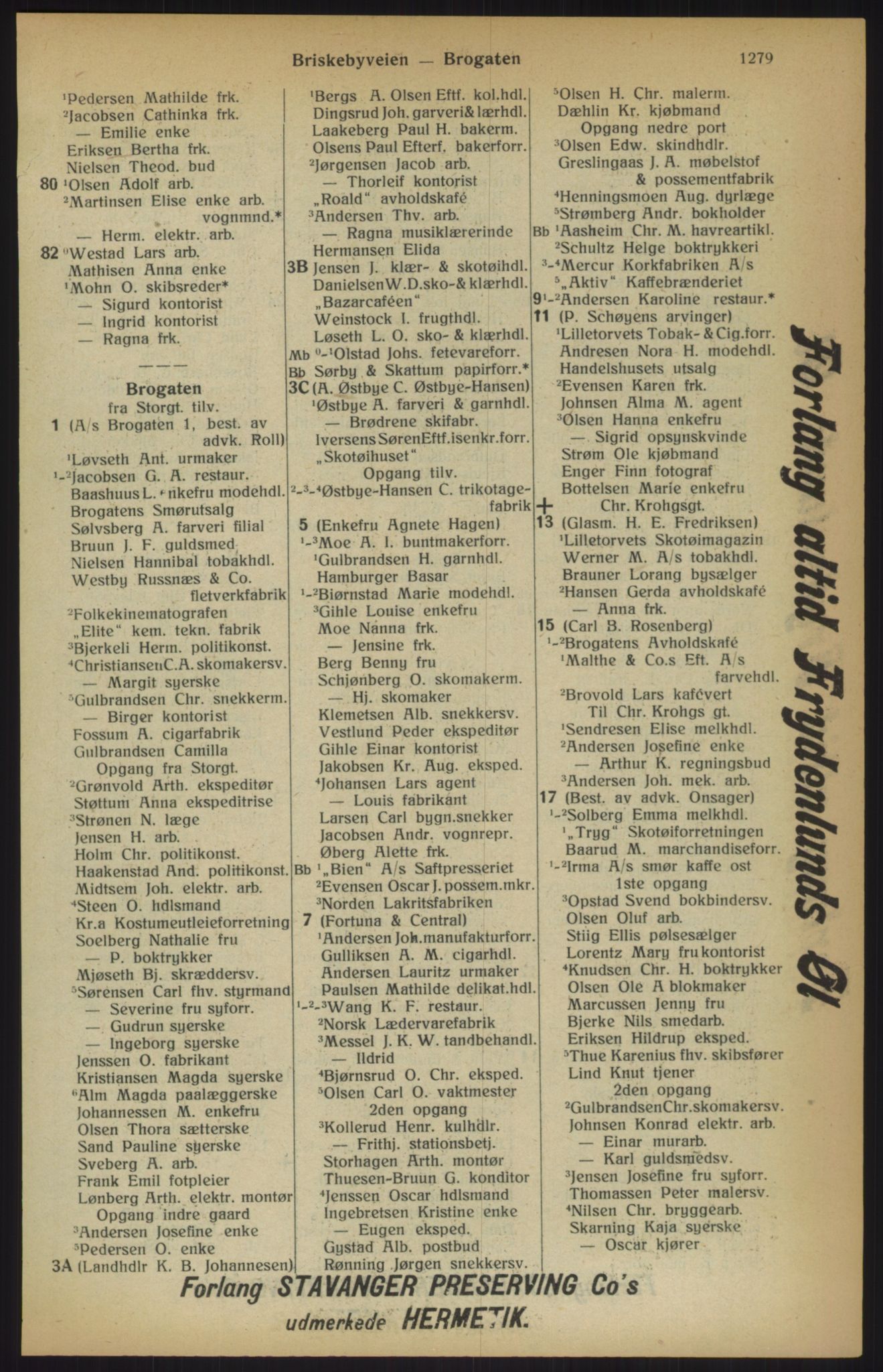 Kristiania/Oslo adressebok, PUBL/-, 1915, p. 1279