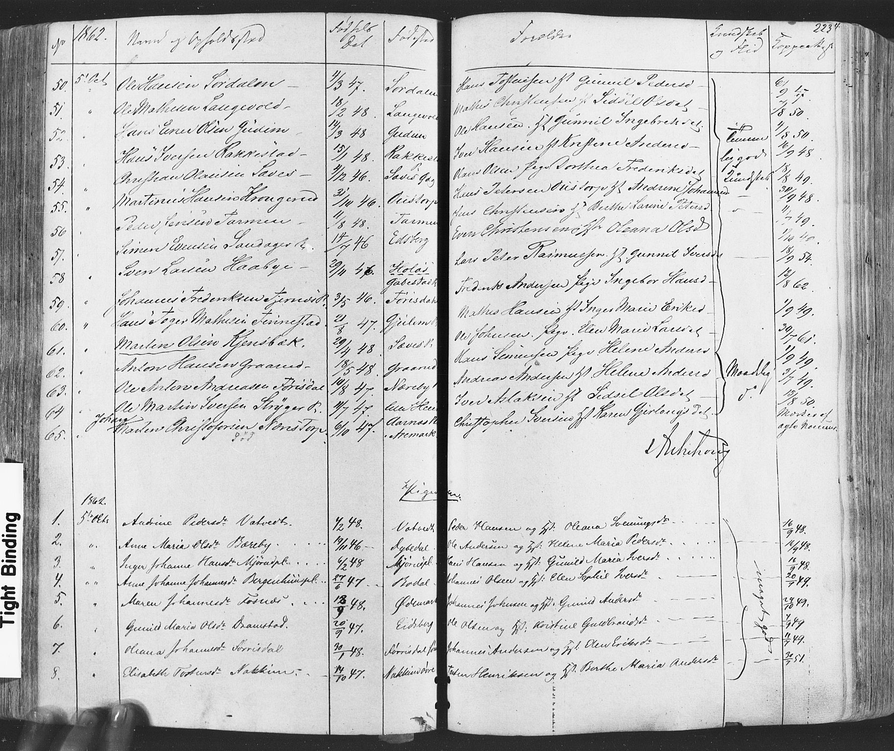 Rakkestad prestekontor Kirkebøker, AV/SAO-A-2008/F/Fa/L0011: Parish register (official) no. I 11, 1862-1877, p. 223
