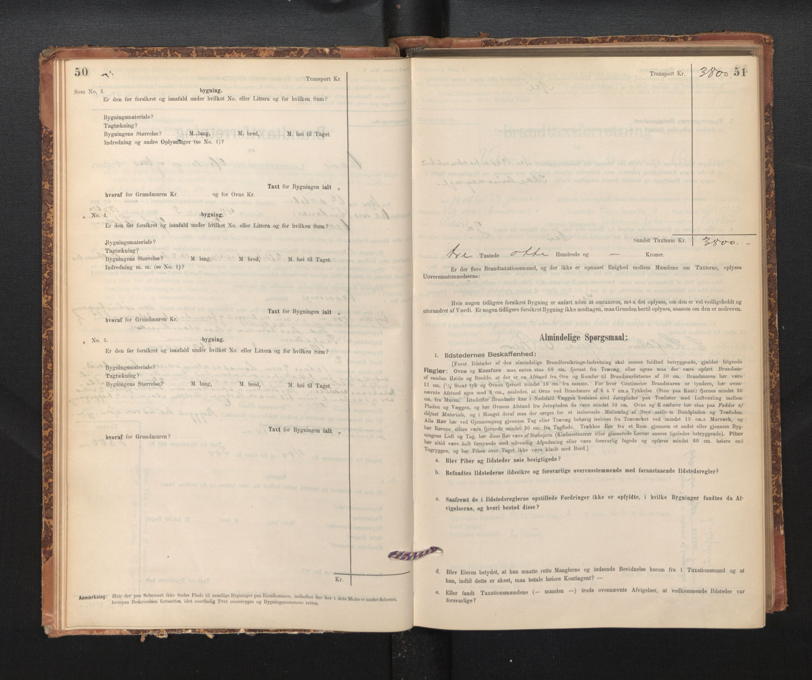 Lensmannen i Kvam, SAB/A-33201/0012/L0005: Branntakstprotokoll, skjematakst, 1894-1913, p. 50-51